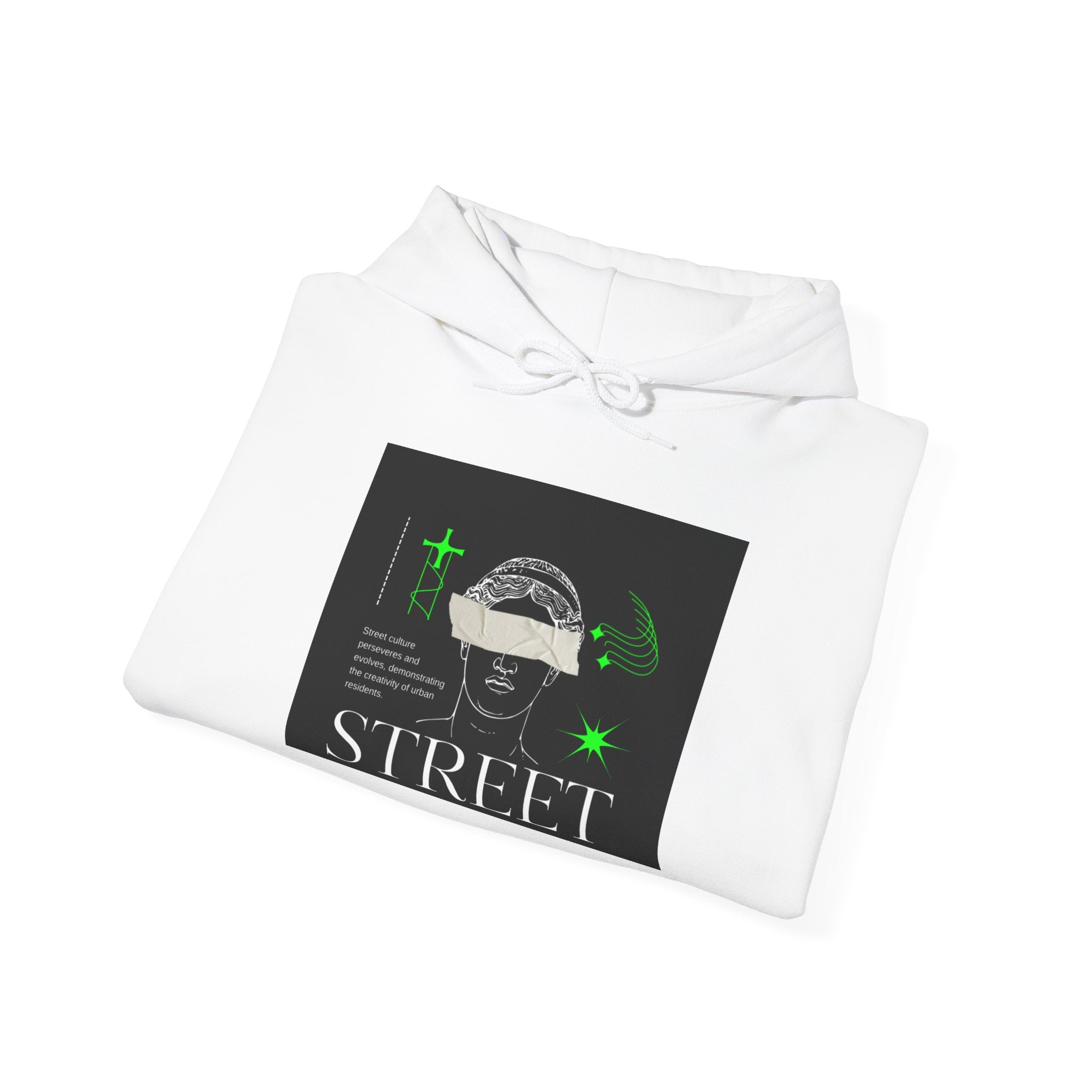 Street Culture Hoodie — Neon Green Graphic Urban Skull Sweatshirt