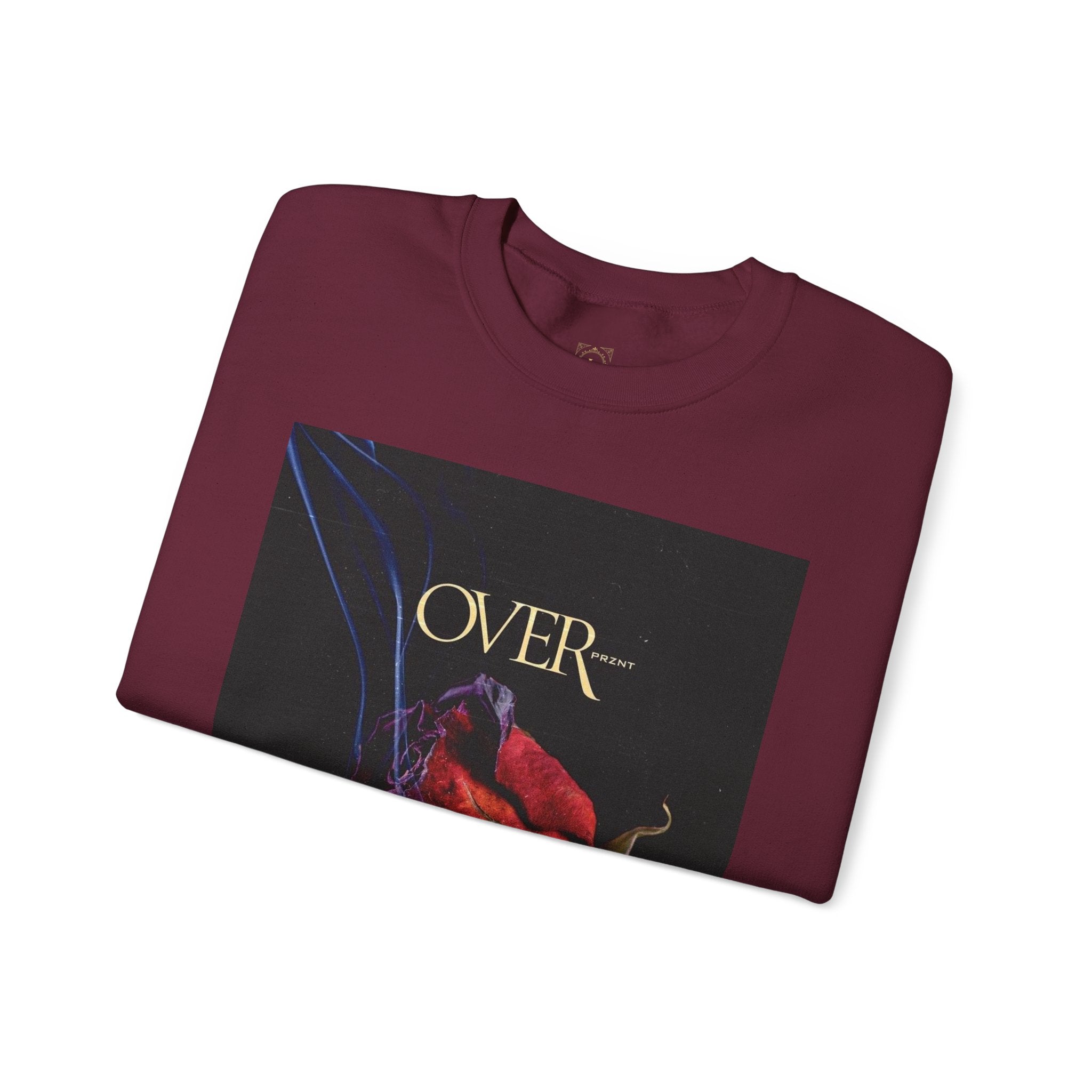 Crewneck Sweatshirt - "OVER" Rose Graphic with Legaciess Gold Logo