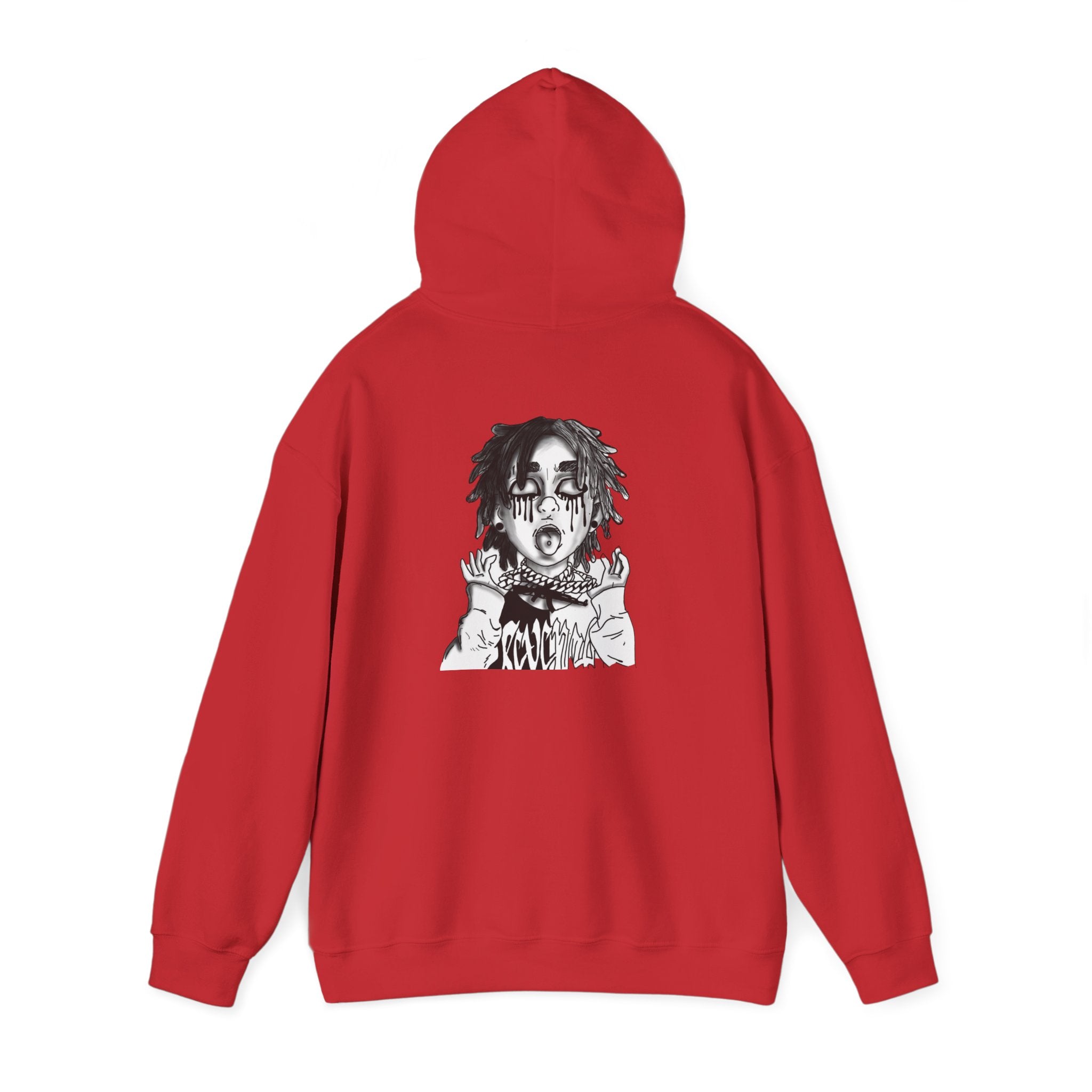 Horror Manga Hoodie — Black & White Creepy Portrait Pullover