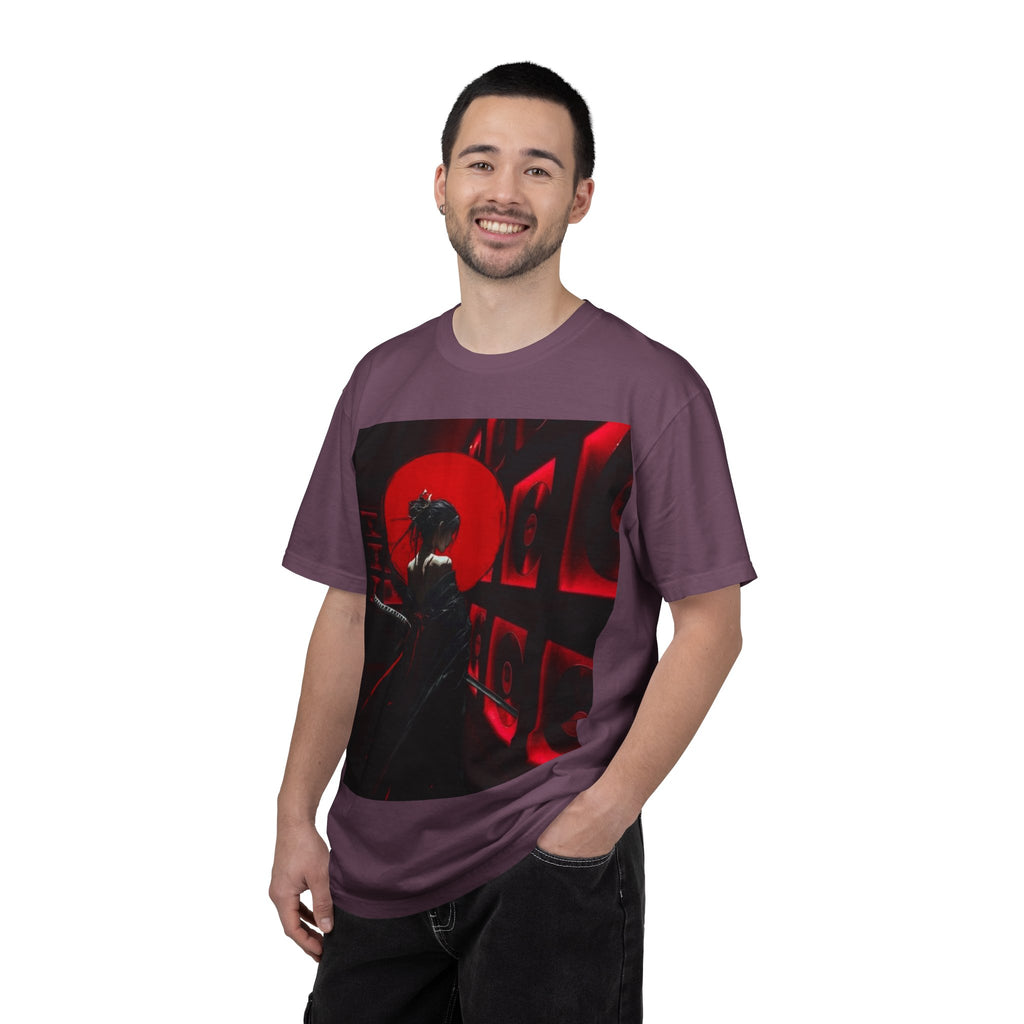 Red Moon Samurai T-Shirt — Dramatic Anime Art Tee with 'LEGACIESS' Back Logo