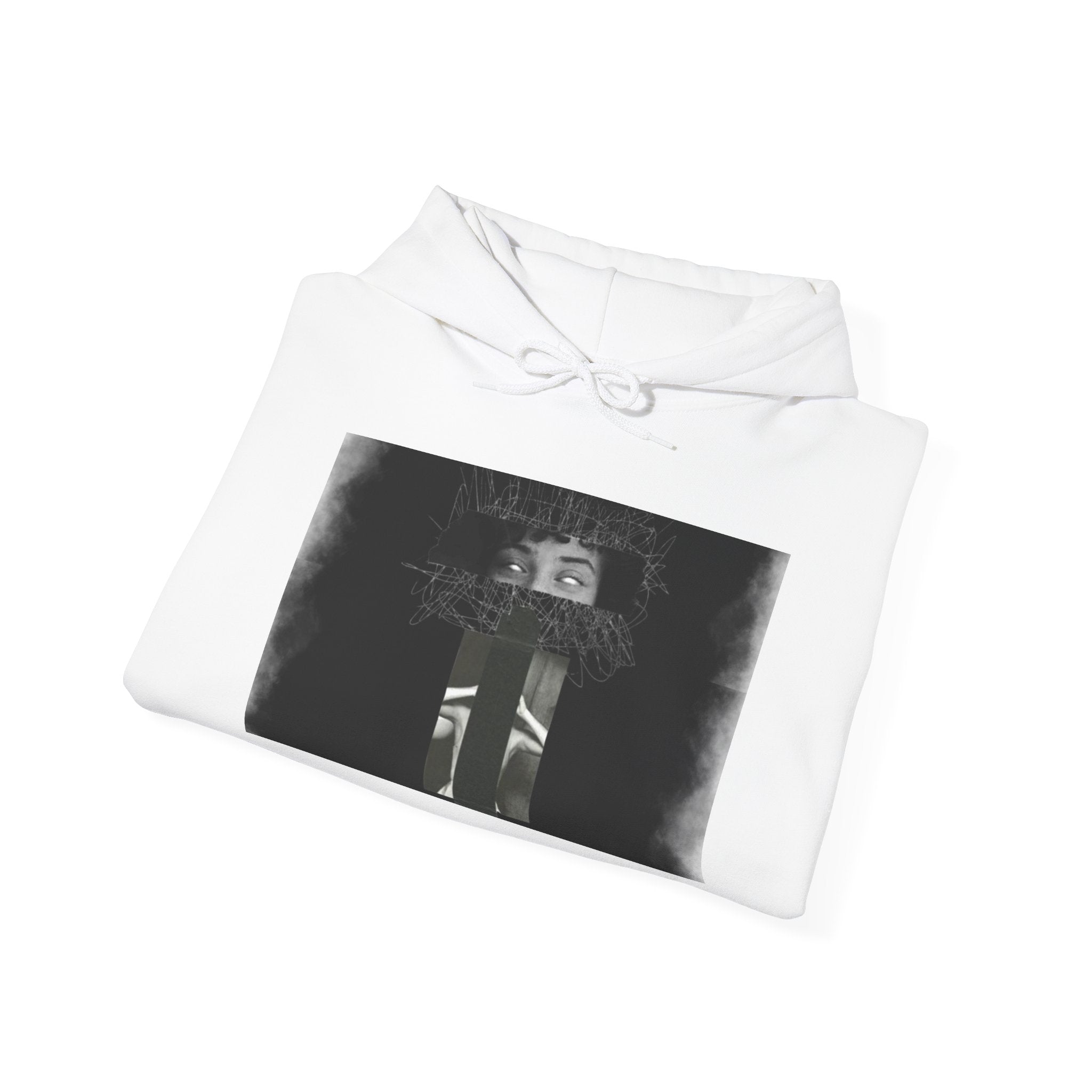 Mystic Window Hoodie — Gothic Portrait Smoke Graphic Hooded Sweatshirt