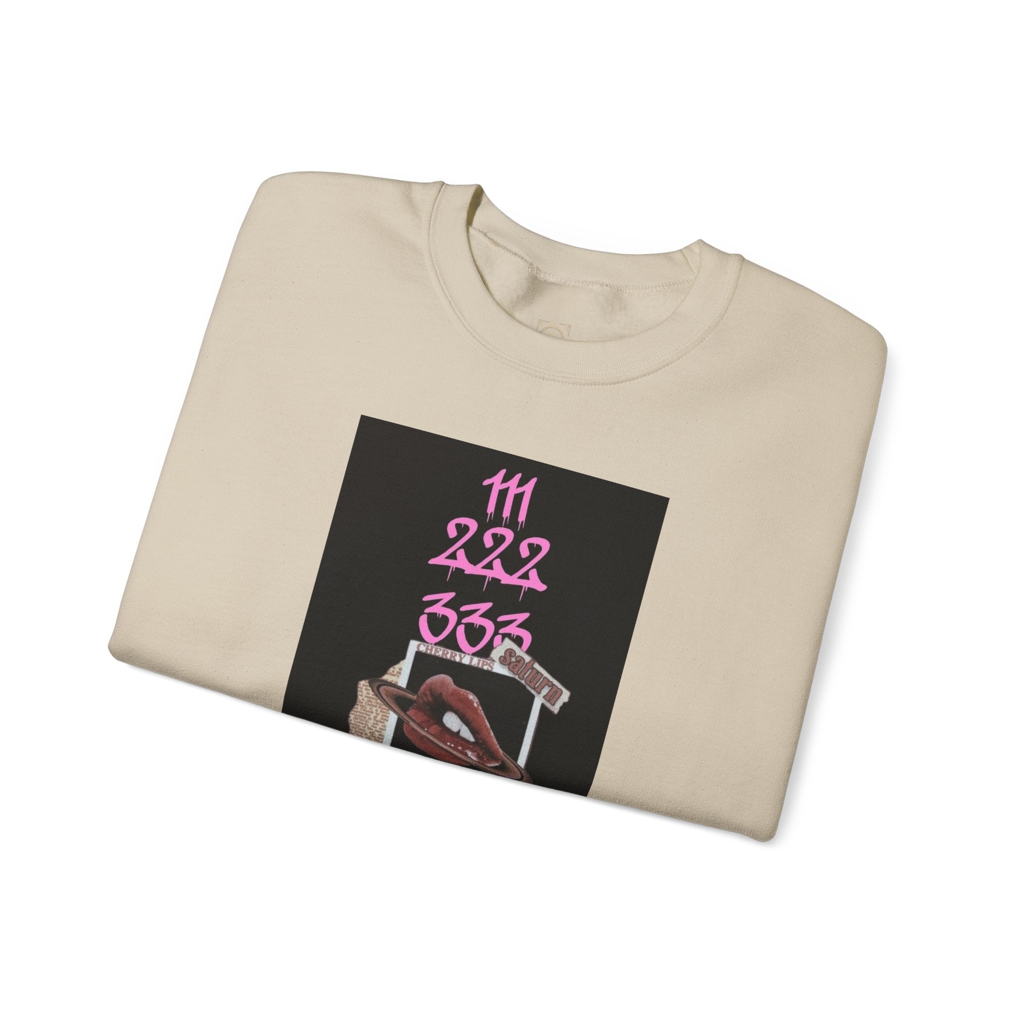 Crewneck Sweatshirt — Vintage Phone Collage with Pink Numbers & 'LEGACIESS' Back Logo