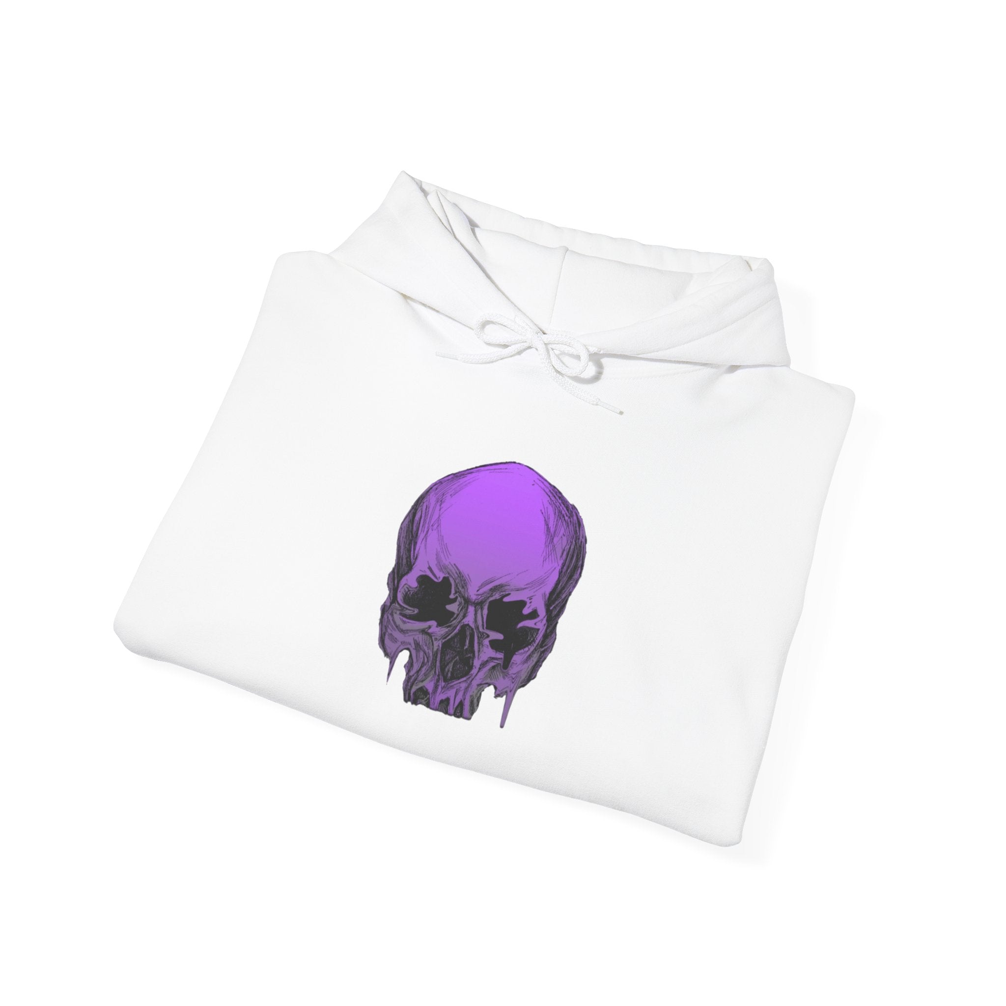 Purple Drip Skull Hoodie — Gothic Streetwear Pullover
