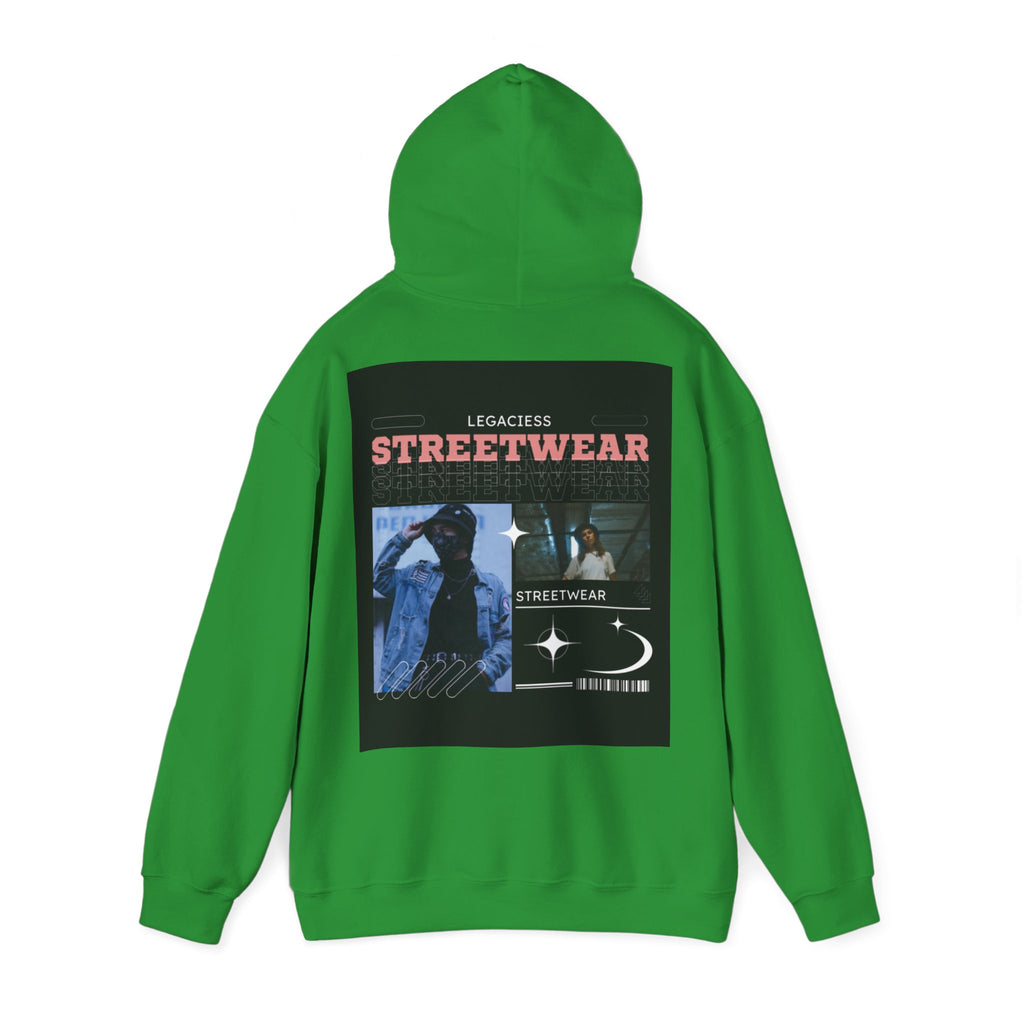 Streetwear Collage Hoodie — Retro Urban Graphic Sweatshirt