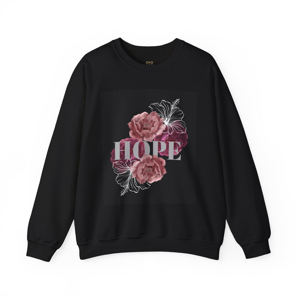 Hope Floral Crewneck Sweatshirt — 'HOPE' Vintage Rose Graphic