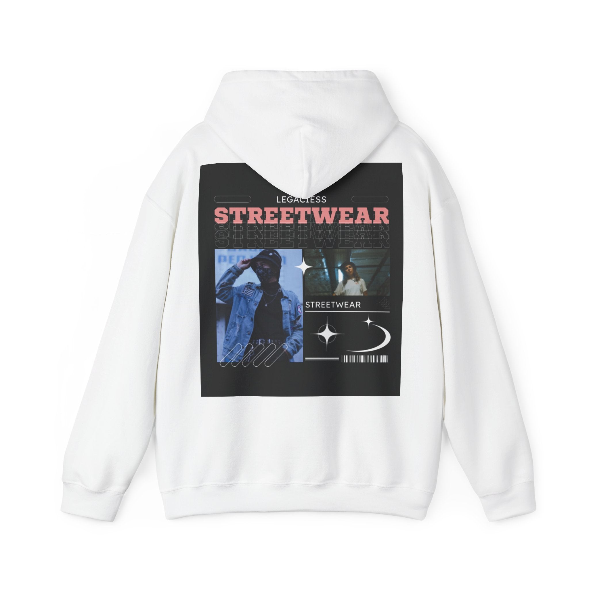 Streetwear Collage Hoodie — Retro Urban Graphic Sweatshirt
