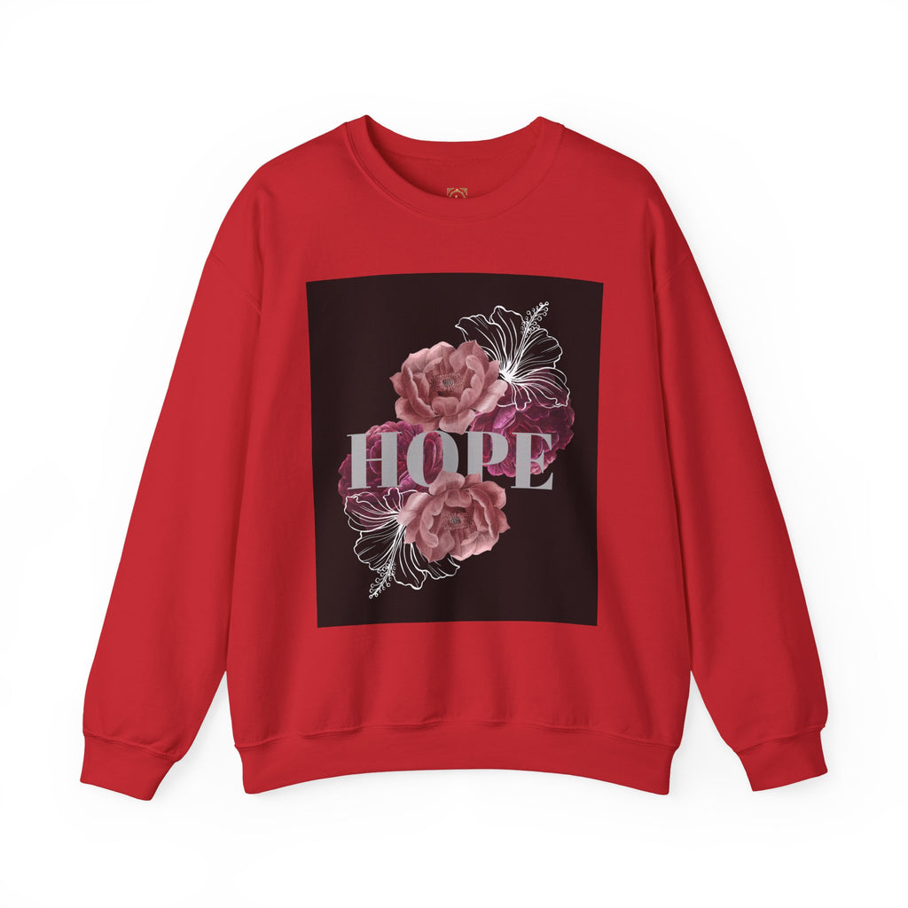 Hope Floral Crewneck Sweatshirt — 'HOPE' Vintage Rose Graphic