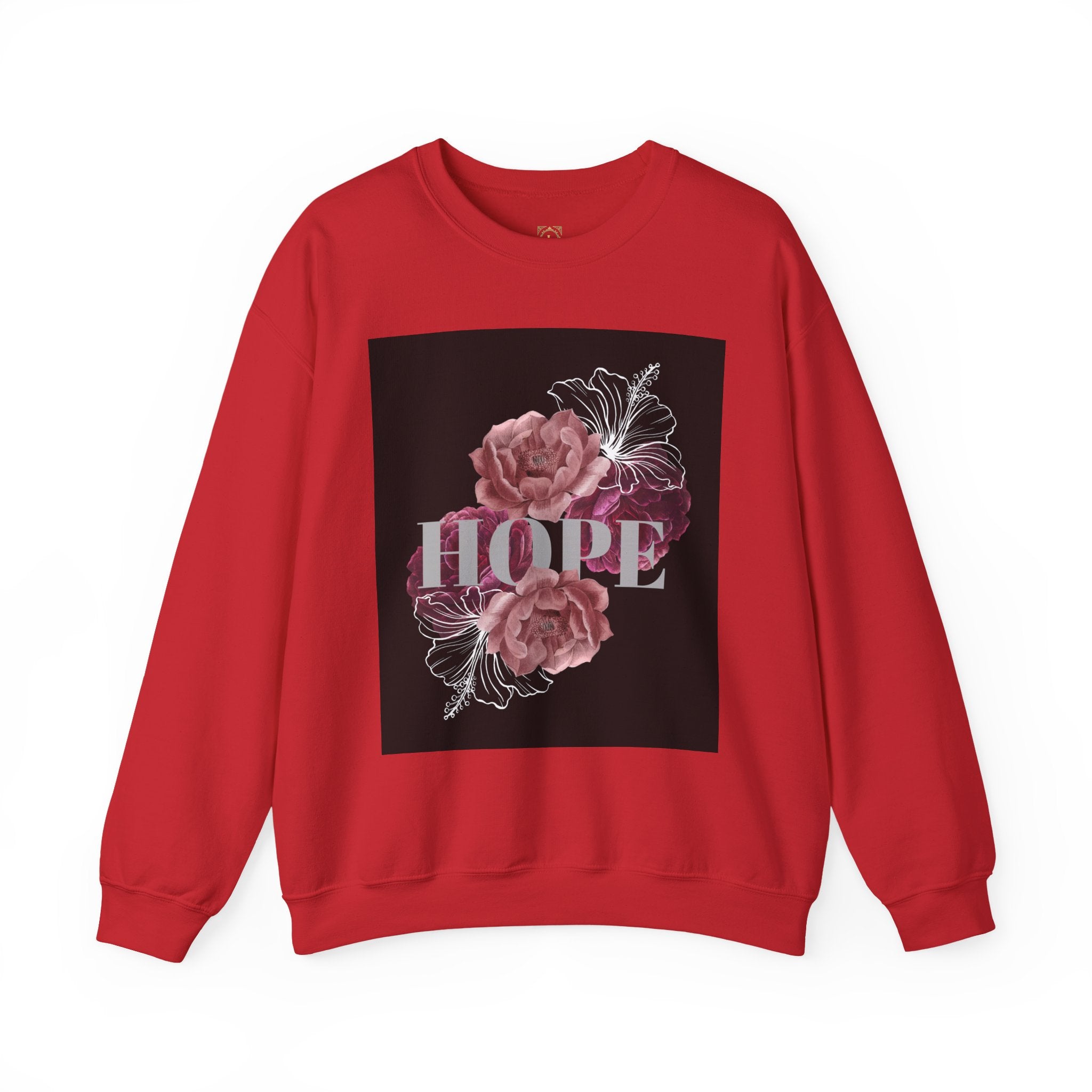 Hope Floral Crewneck Sweatshirt — 'HOPE' Vintage Rose Graphic
