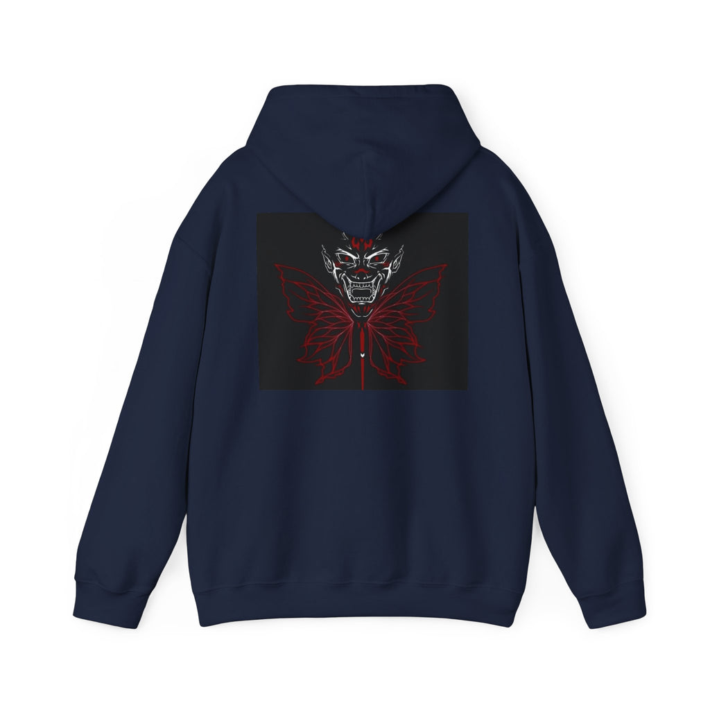 Demonic Butterfly Hoodie - Dark Gothic Skull Winged Design
