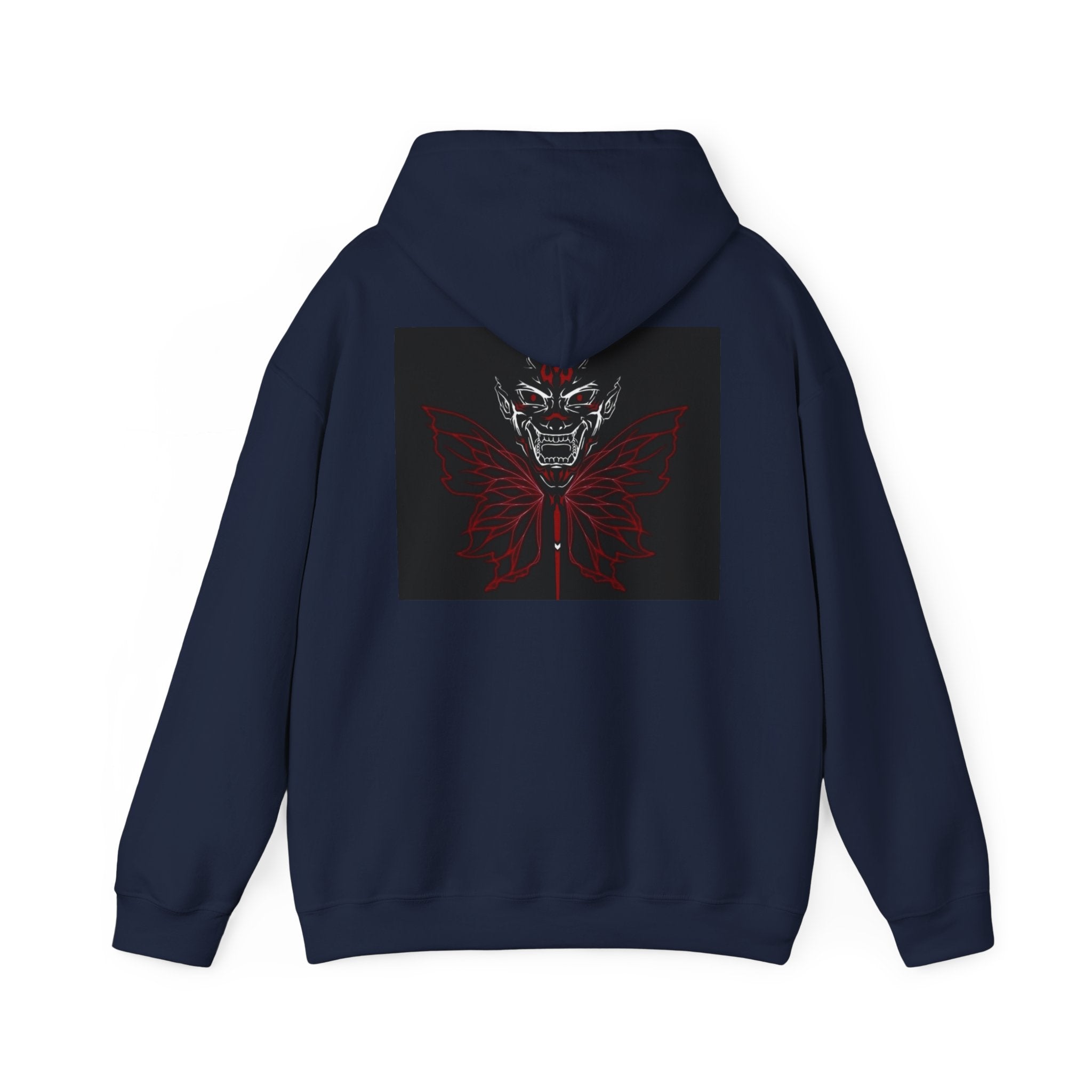 Demonic Butterfly Hoodie - Dark Gothic Skull Winged Design