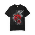 Rose Burst T-Shirt — Red Roses Graphic Tee with 'LEGACIESS' Back Logo
