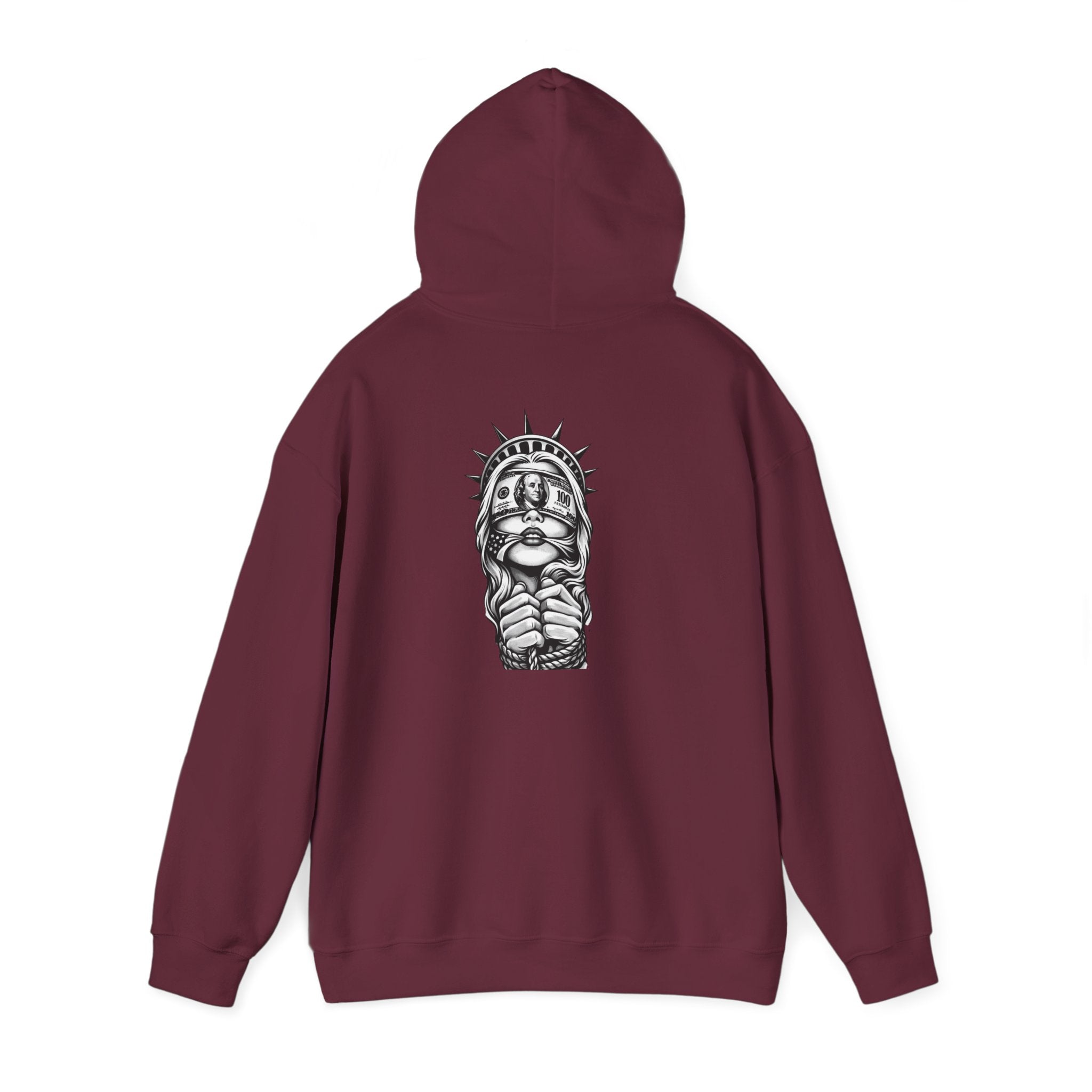 Statue of Liberty Prayer Hands Hoodie — Gothic Liberty Graphic Sweatshirt