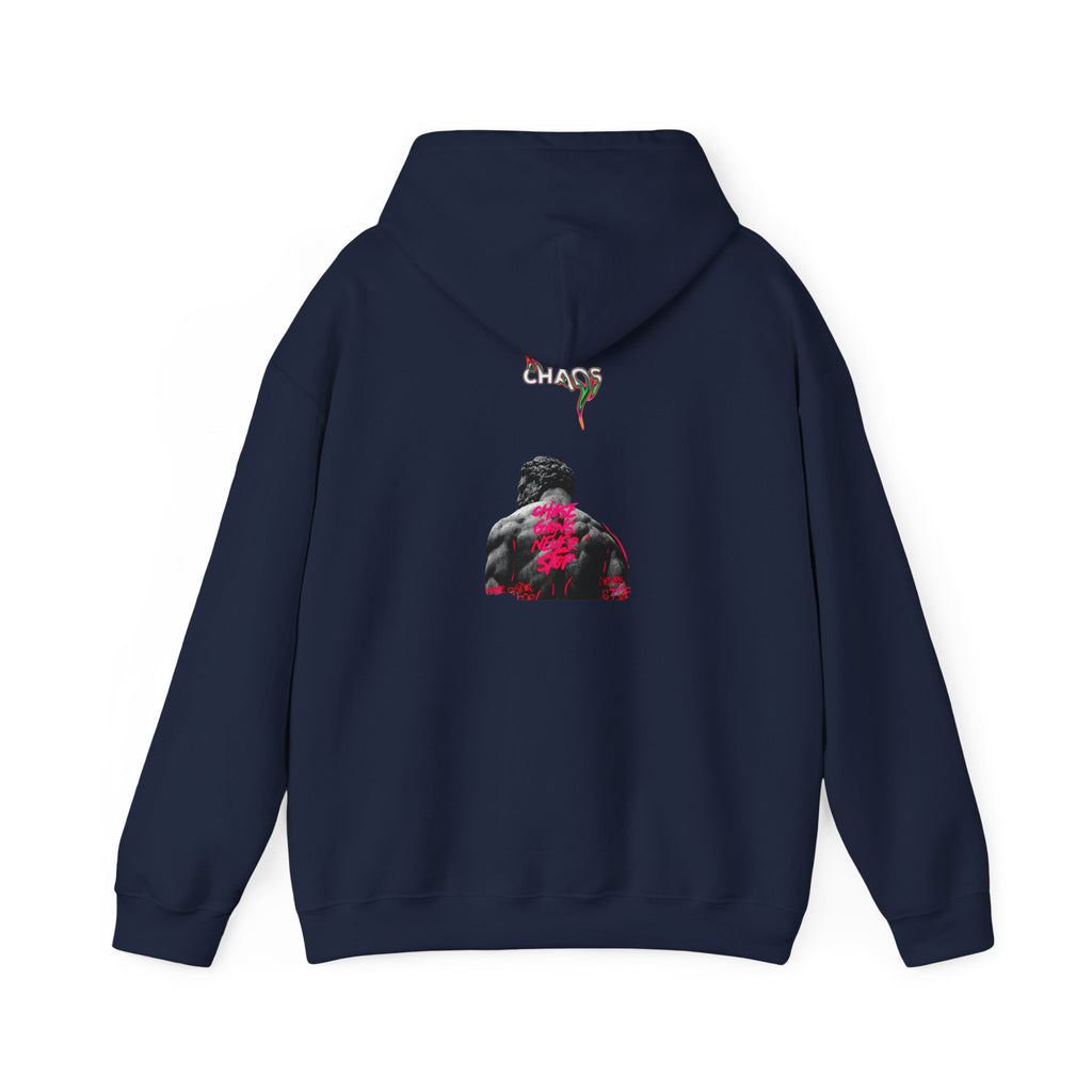 Smoky Rose Backprint Hoodie — Floral Skull Streetwear Pullover