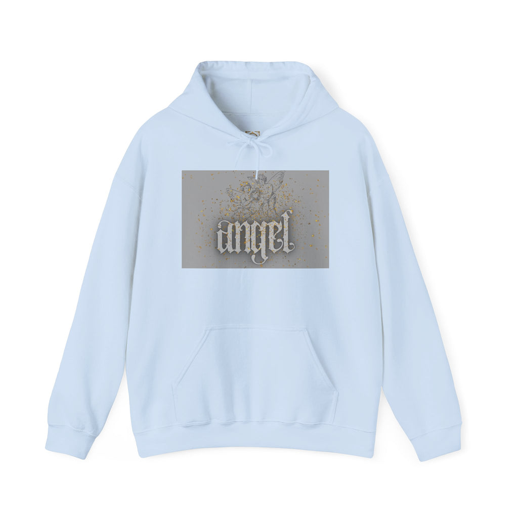 Angel Gothic Hoodie — White Graphic Hooded Sweatshirt