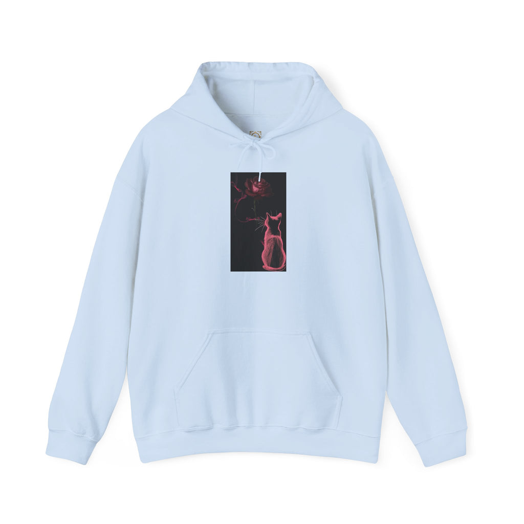 Cat Moonlight Hoodie — Neon Pink Cat Silhouette Sweatshirt