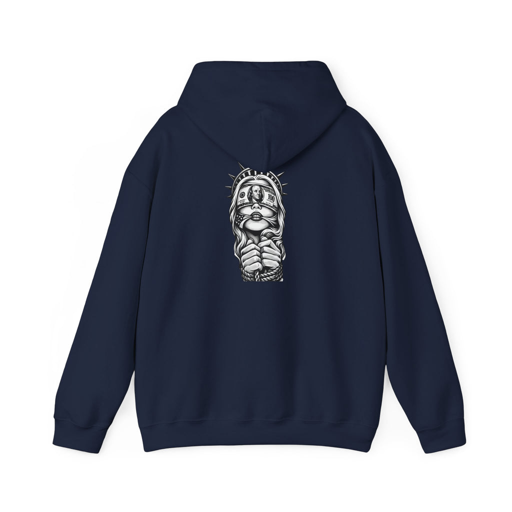 Statue of Liberty Prayer Hands Hoodie — Gothic Liberty Graphic Sweatshirt