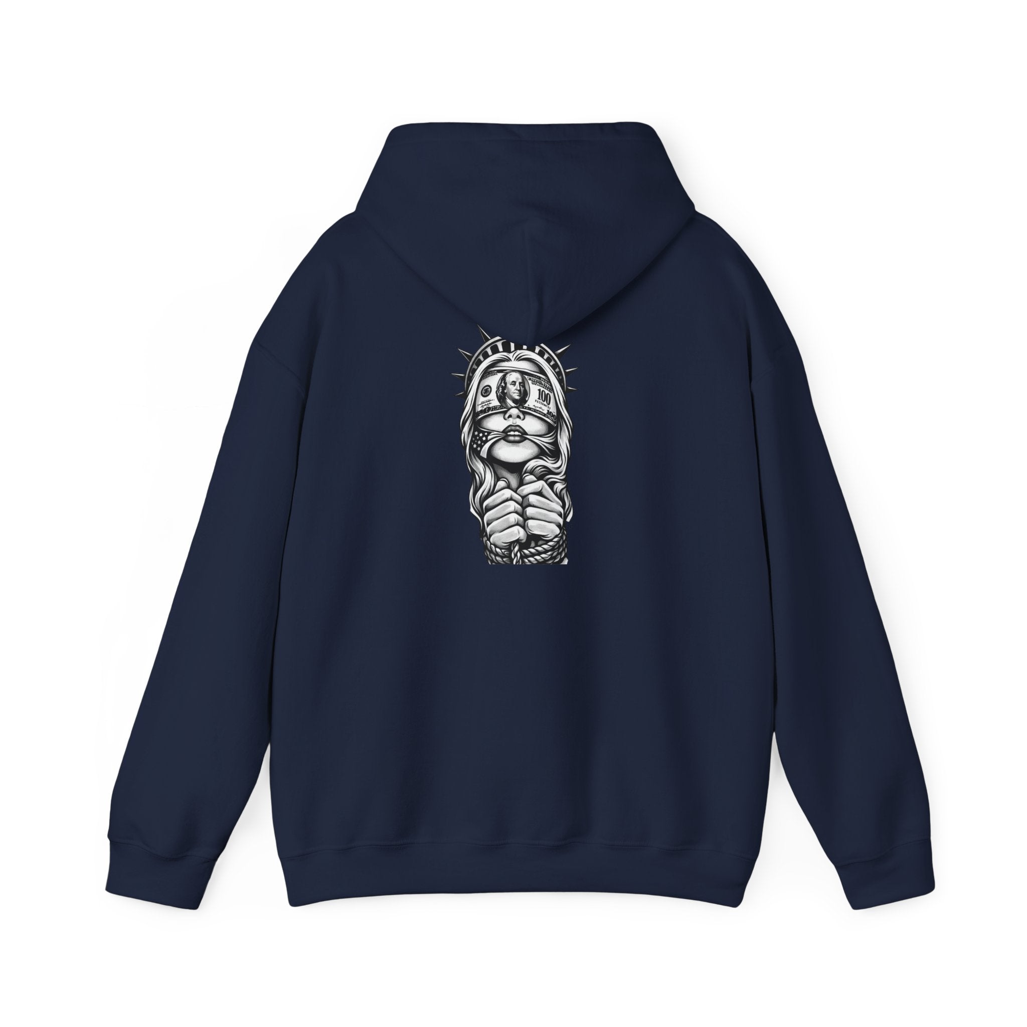 Statue of Liberty Prayer Hands Hoodie — Gothic Liberty Graphic Sweatshirt