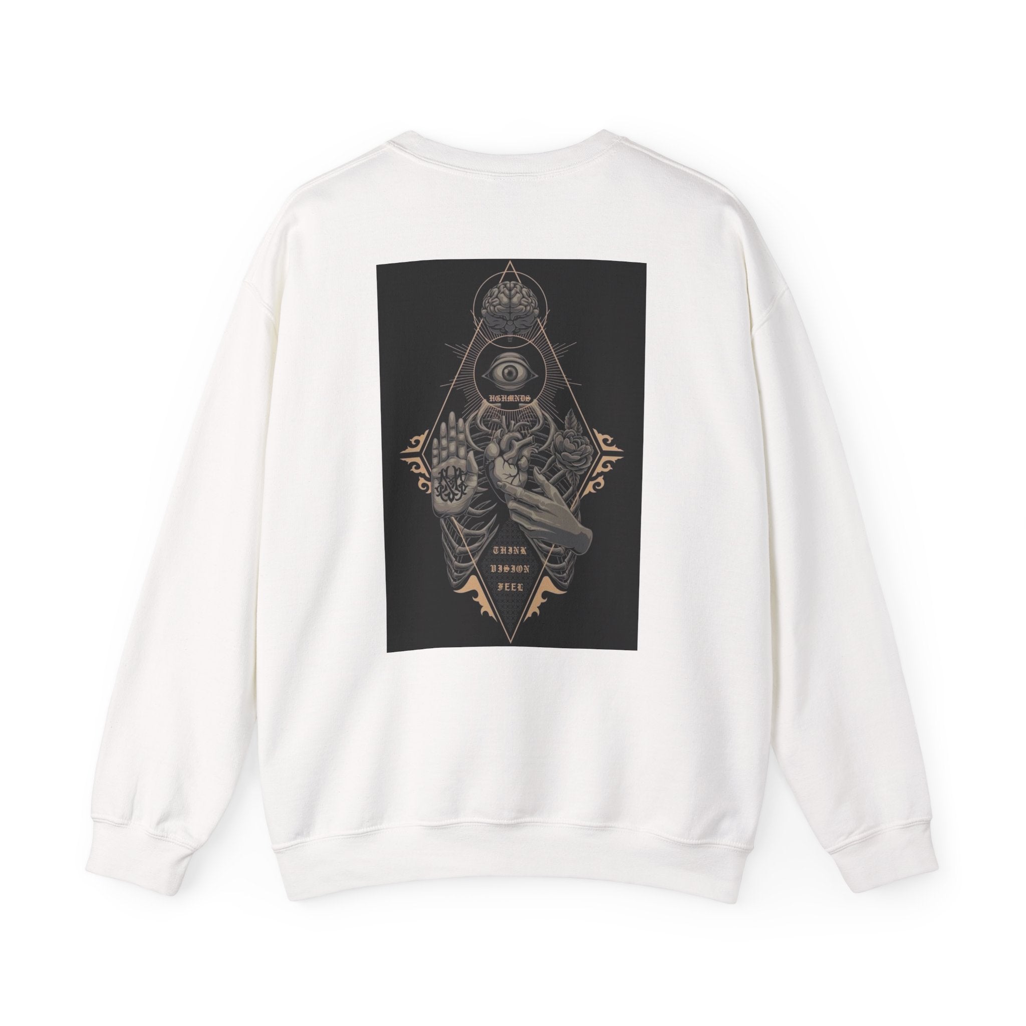 Crewneck Sweatshirt — Occult Skeleton Eye Graphic