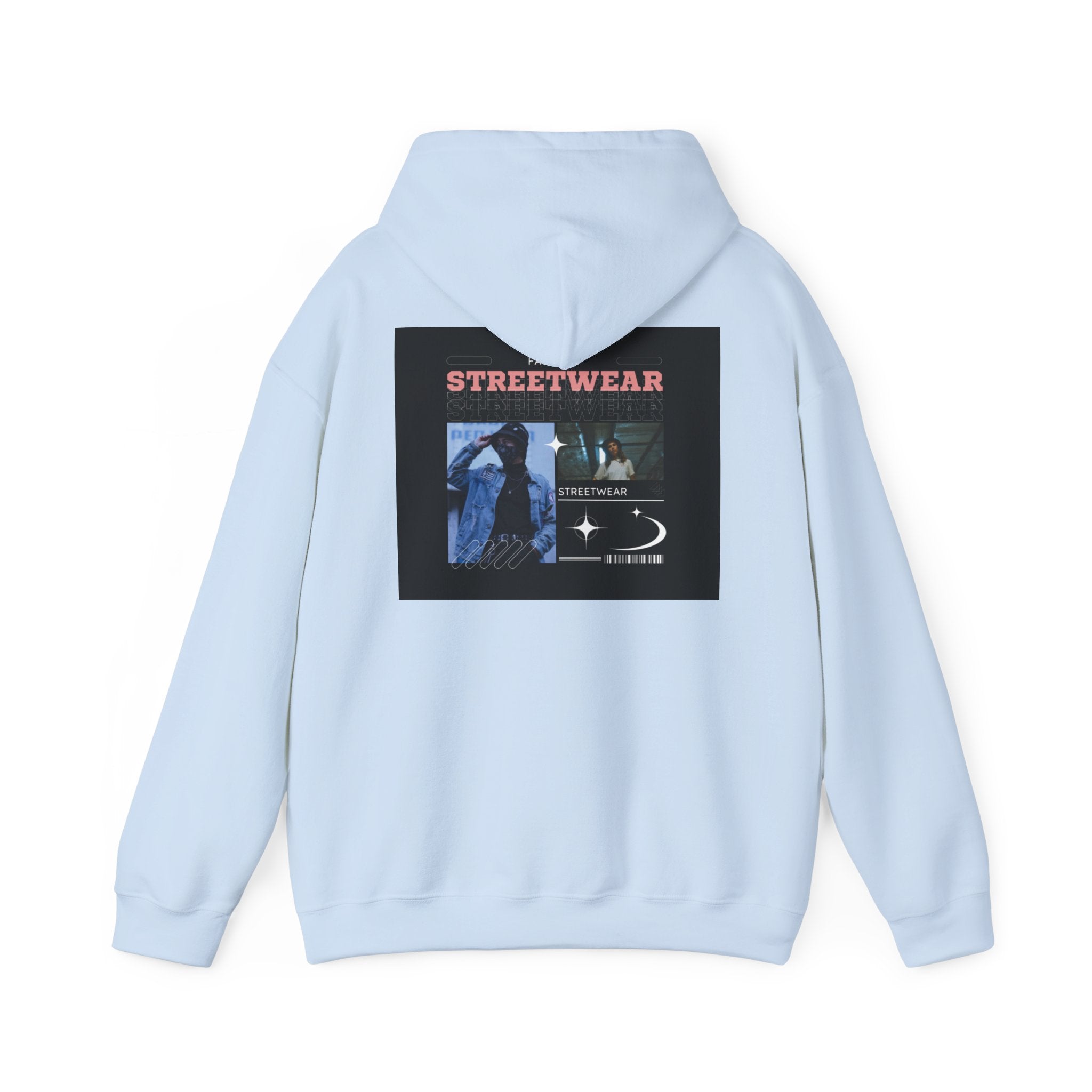 Streetwear Graphic Hoodie — Vintage Noir Collage "STREETWEAR" Design