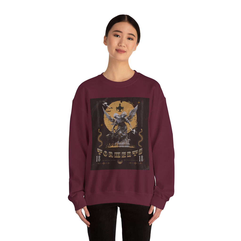 Crewneck Sweatshirt — Vintage Angel Graphic "Forgiven" Streetwear