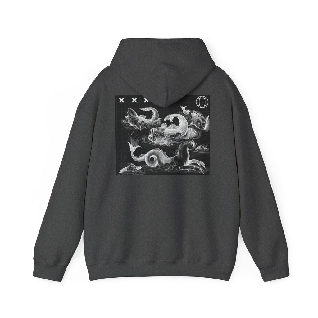 Skull Waves Hoodie — Gothic Nautical Skull Graphic Pullover