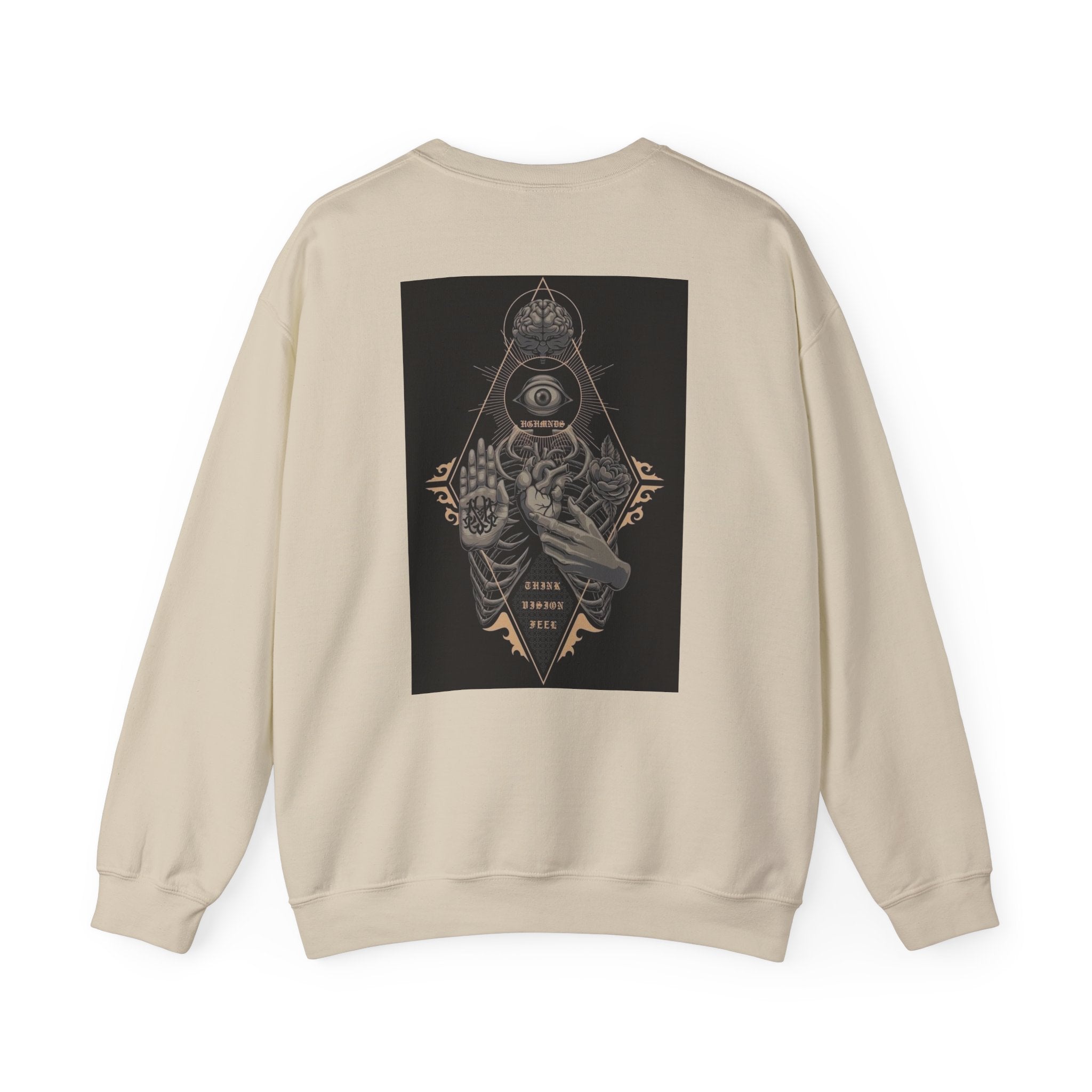 Crewneck Sweatshirt — Occult Skeleton Eye Graphic
