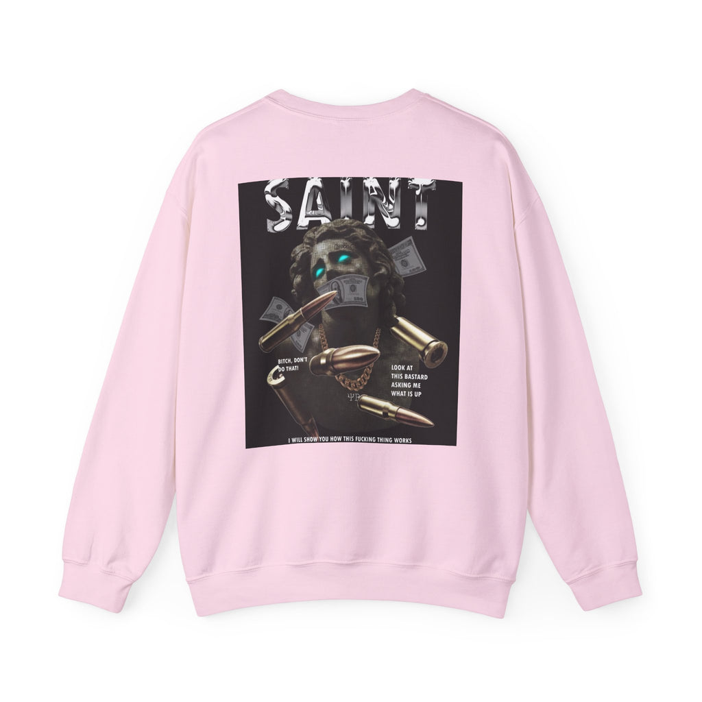 Saint Graphic Crewneck Sweatshirt — Dark Art Money Montage