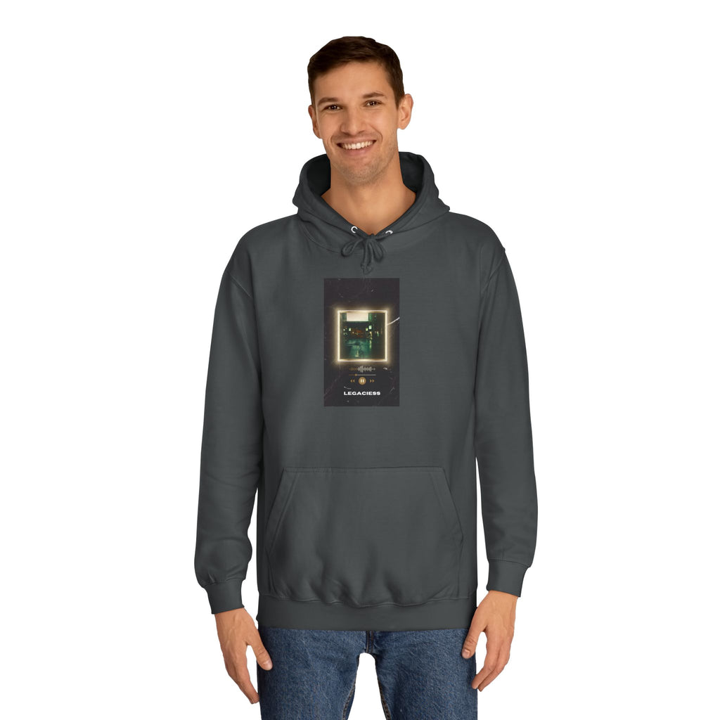 College Hoodie — Retro Neon Square Album Art Design