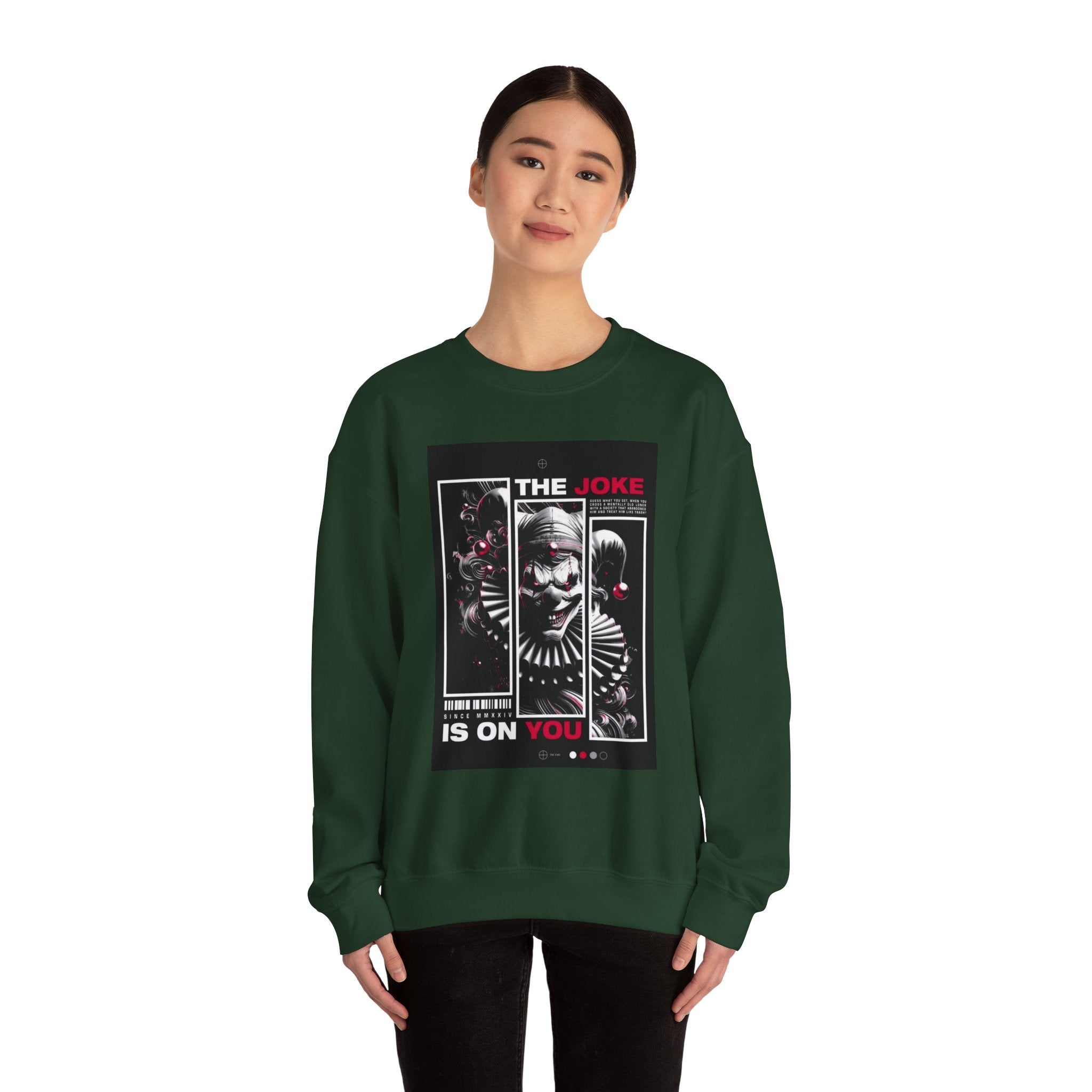 Creepy Clown "The Joke Is On You" Crewneck Sweatshirt