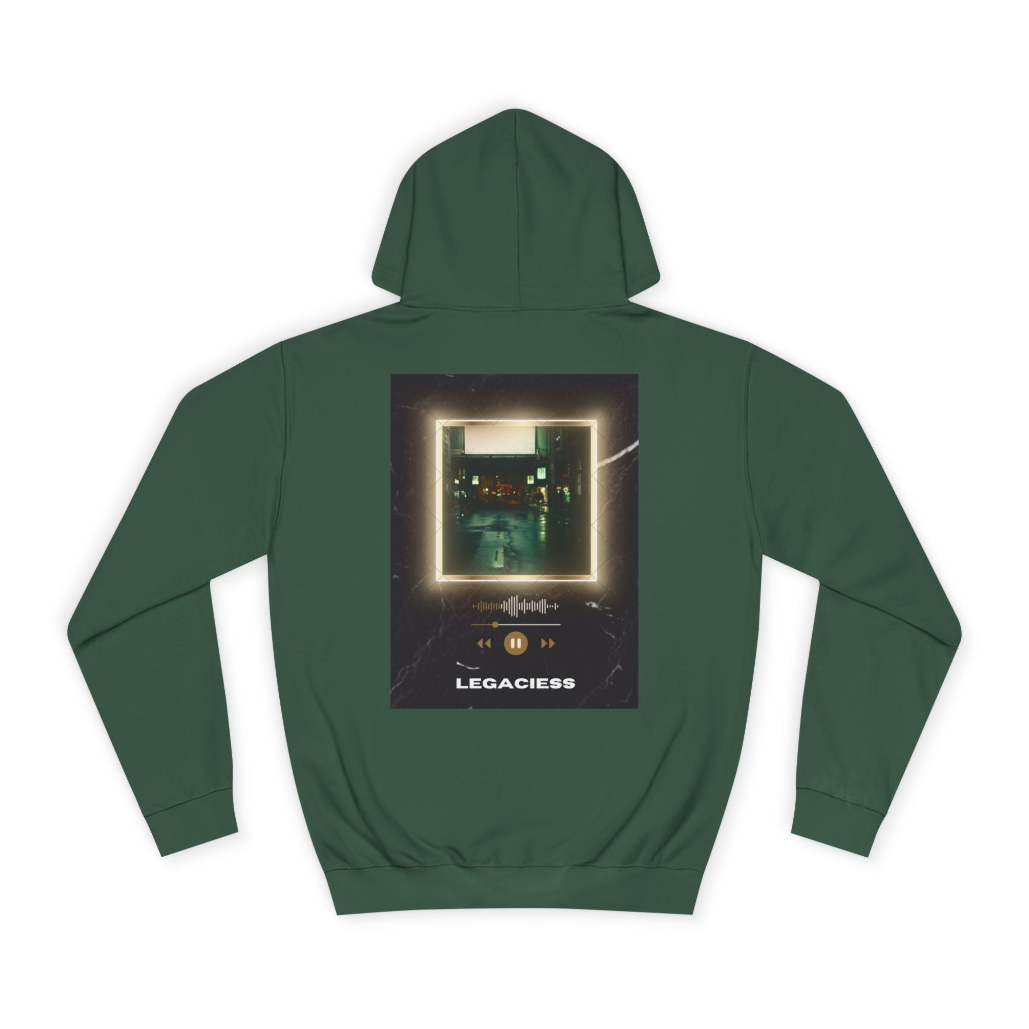 College Hoodie — Retro Neon Square Album Art Design