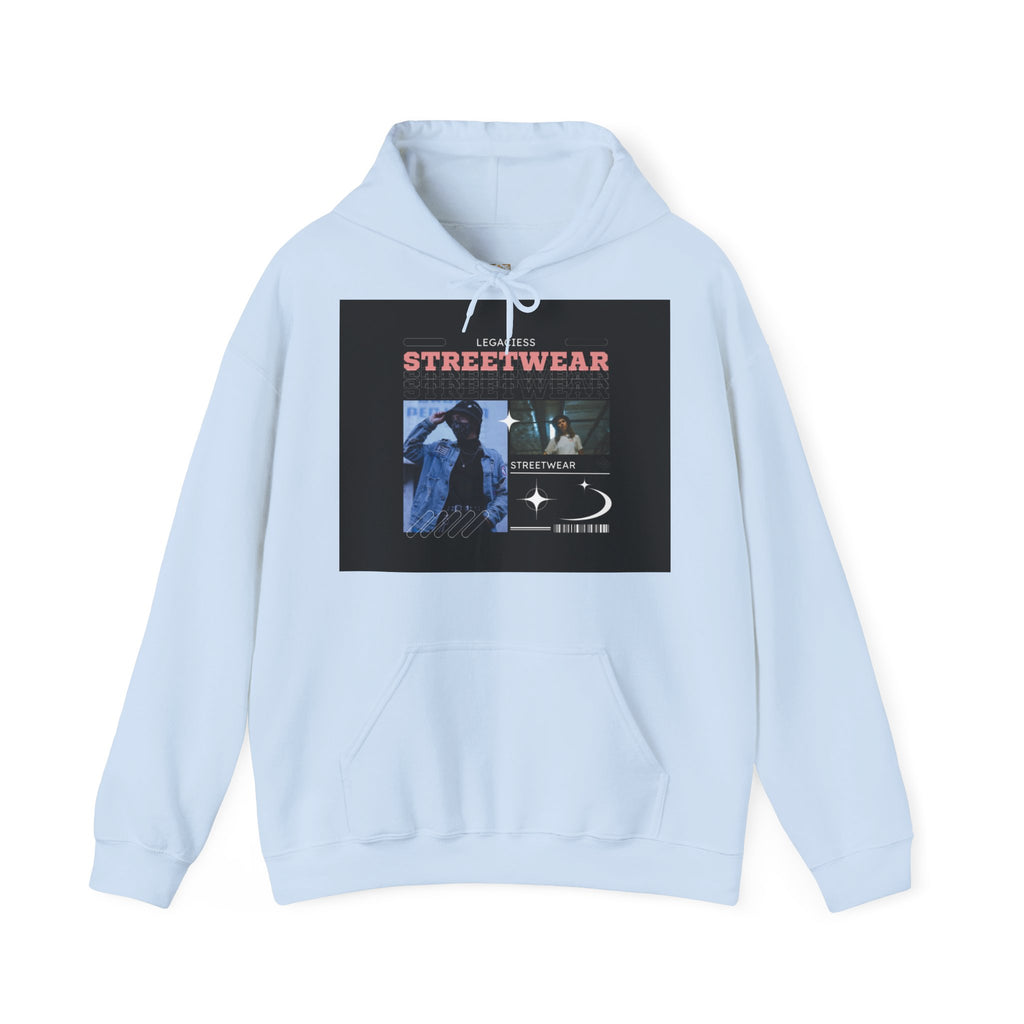 Streetwear Collage Hoodie — Retro Urban Graphic Sweatshirt