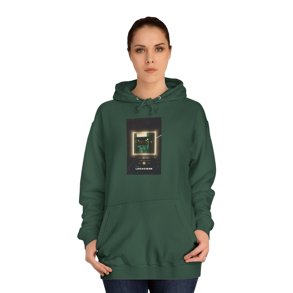 College Hoodie — Retro Neon Square Album Art Design