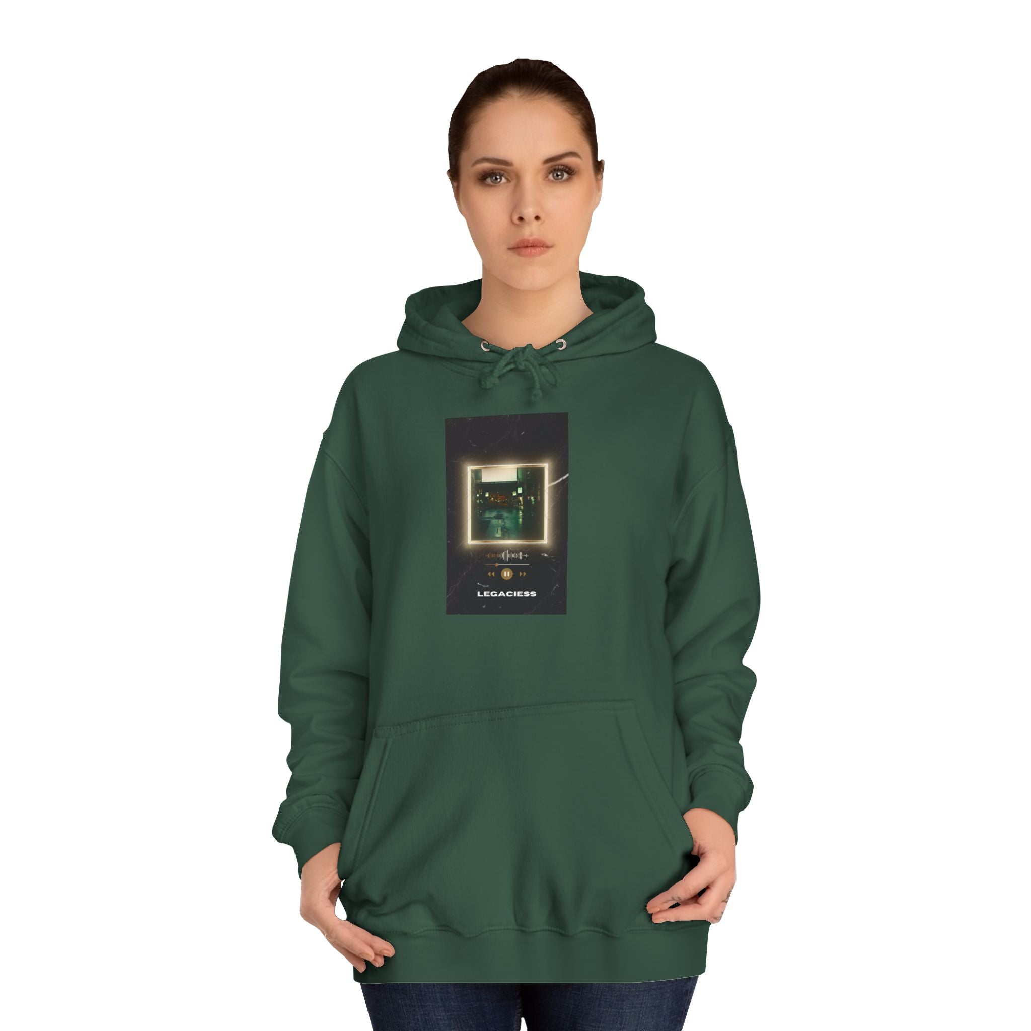 College Hoodie — Retro Neon Square Album Art Design