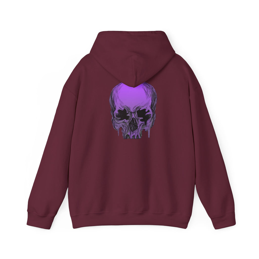 Purple Drip Skull Hoodie — Gothic Streetwear Pullover