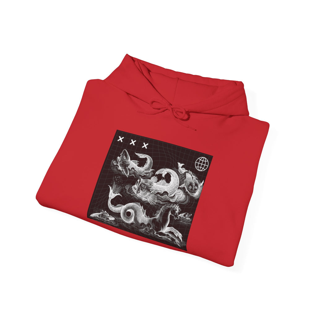 Skull Waves Hoodie — Gothic Nautical Skull Graphic Pullover