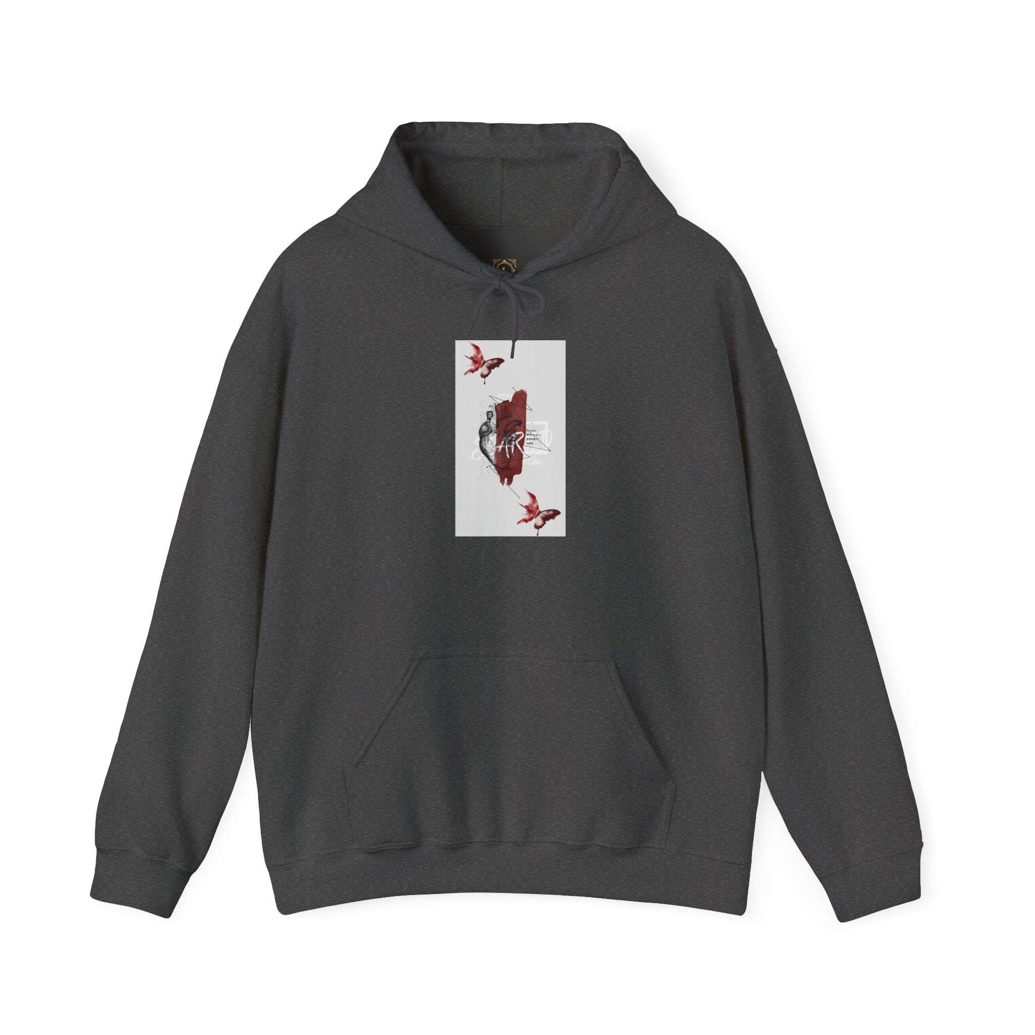 Hoodie — Romantic Red Rose & Butterflies Graphic Hoodie