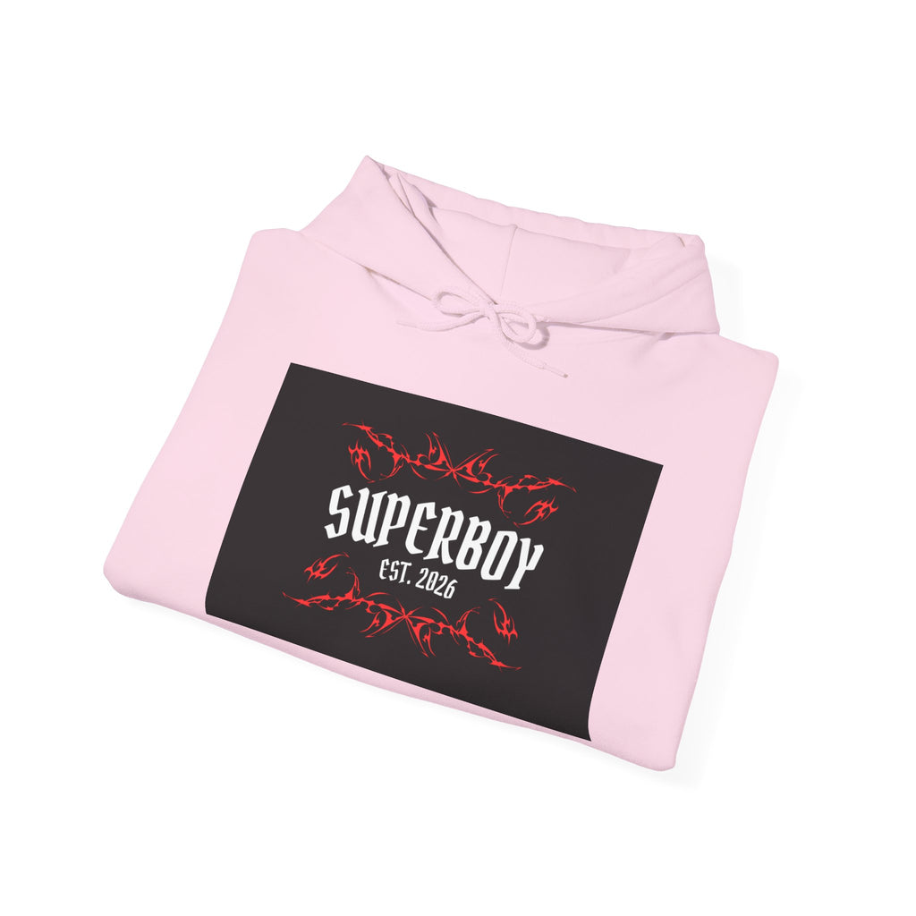 Superboy Hoodie — Vintage Crest 'Superboy Est. 2026' Graphic Pullover