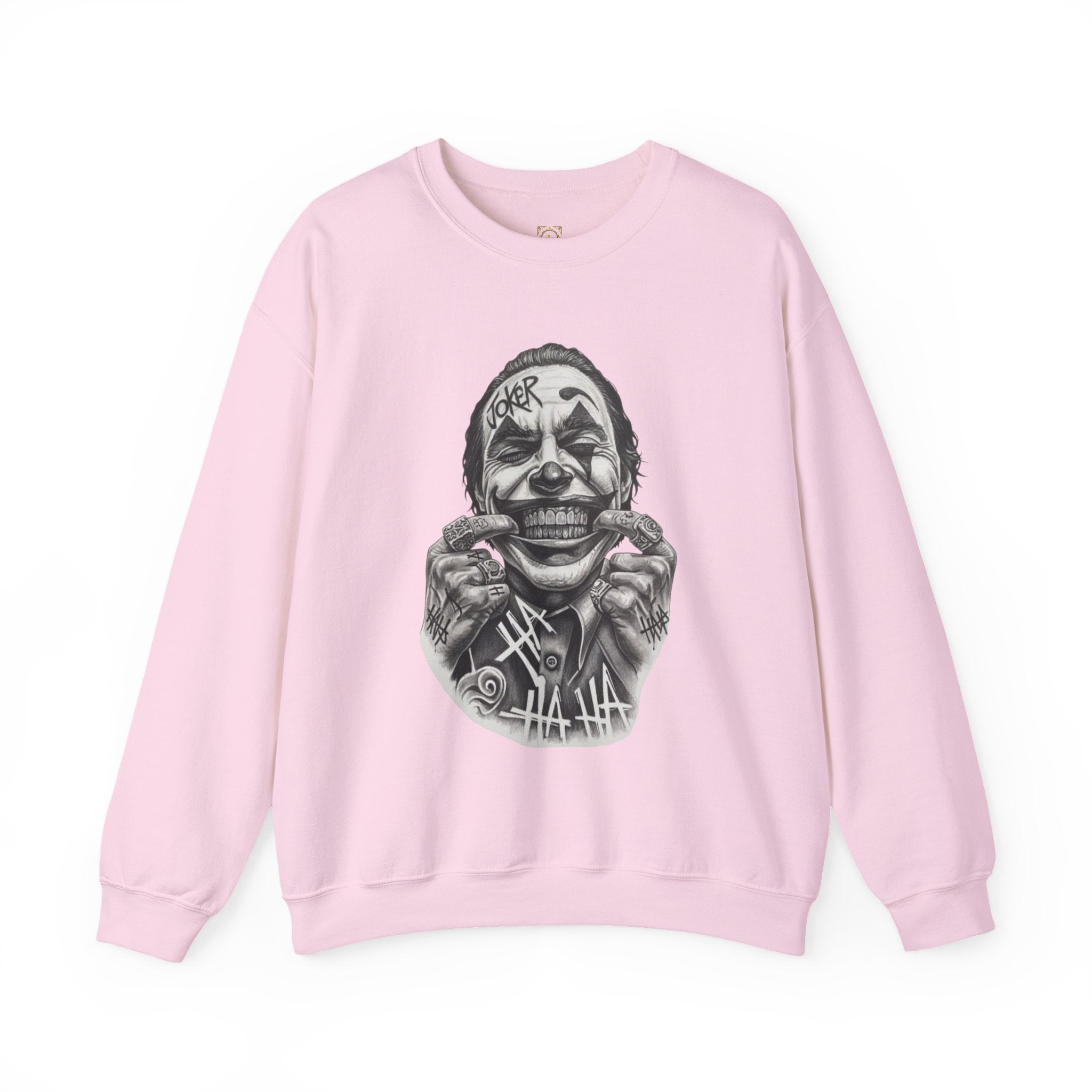 Joker Smile Crewneck Sweatshirt — Grinning Clown Graphic Pullover
