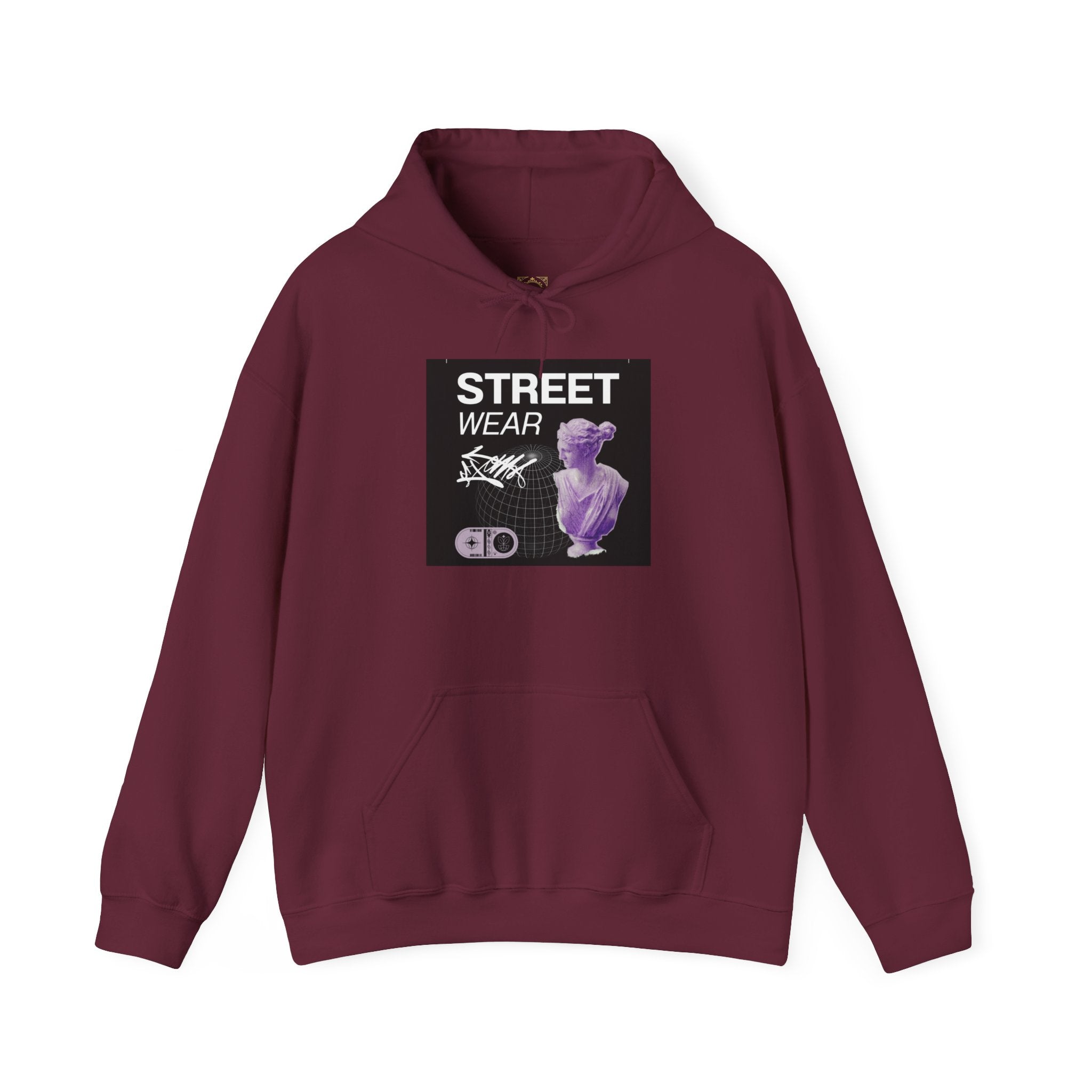Streetwear Hoodie — 'STREET WEAR' Vaporwave Statue Graphic Pullover