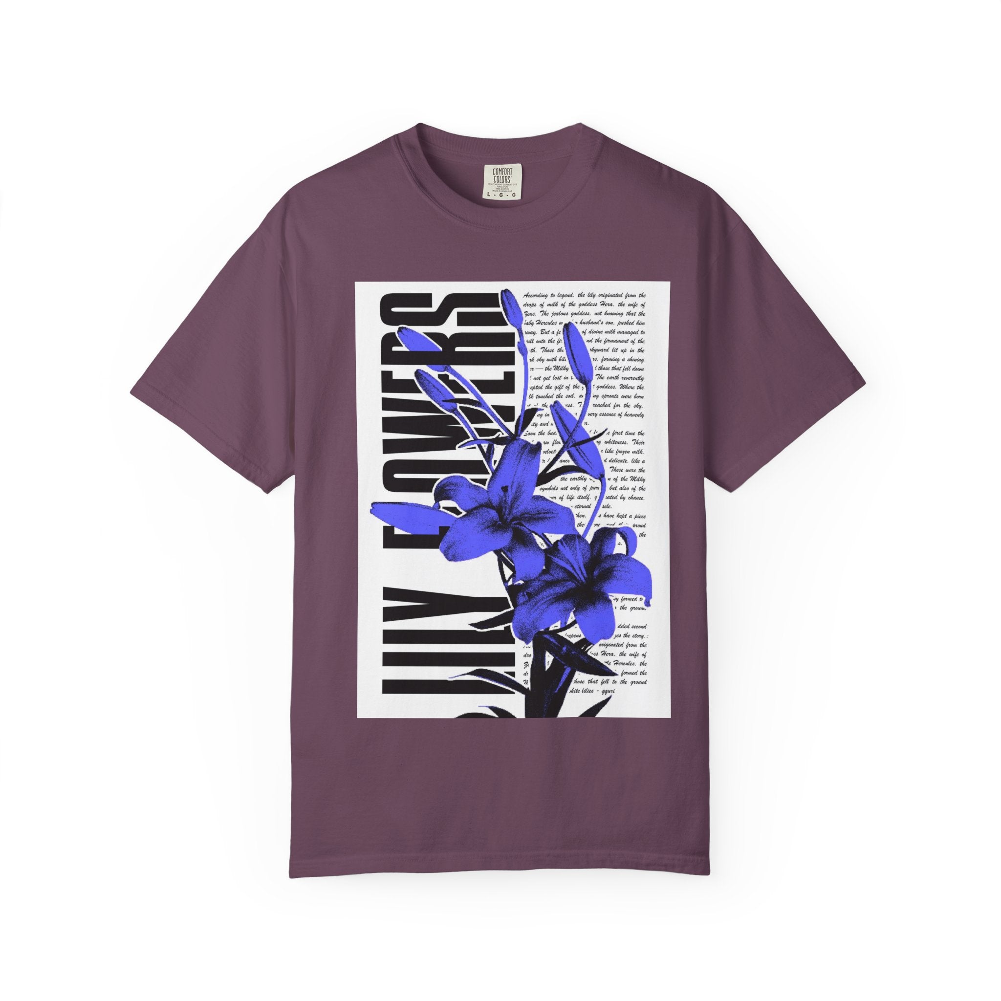 Floral Legacy Graphic T-Shirt — Bold Blue Orchid Design