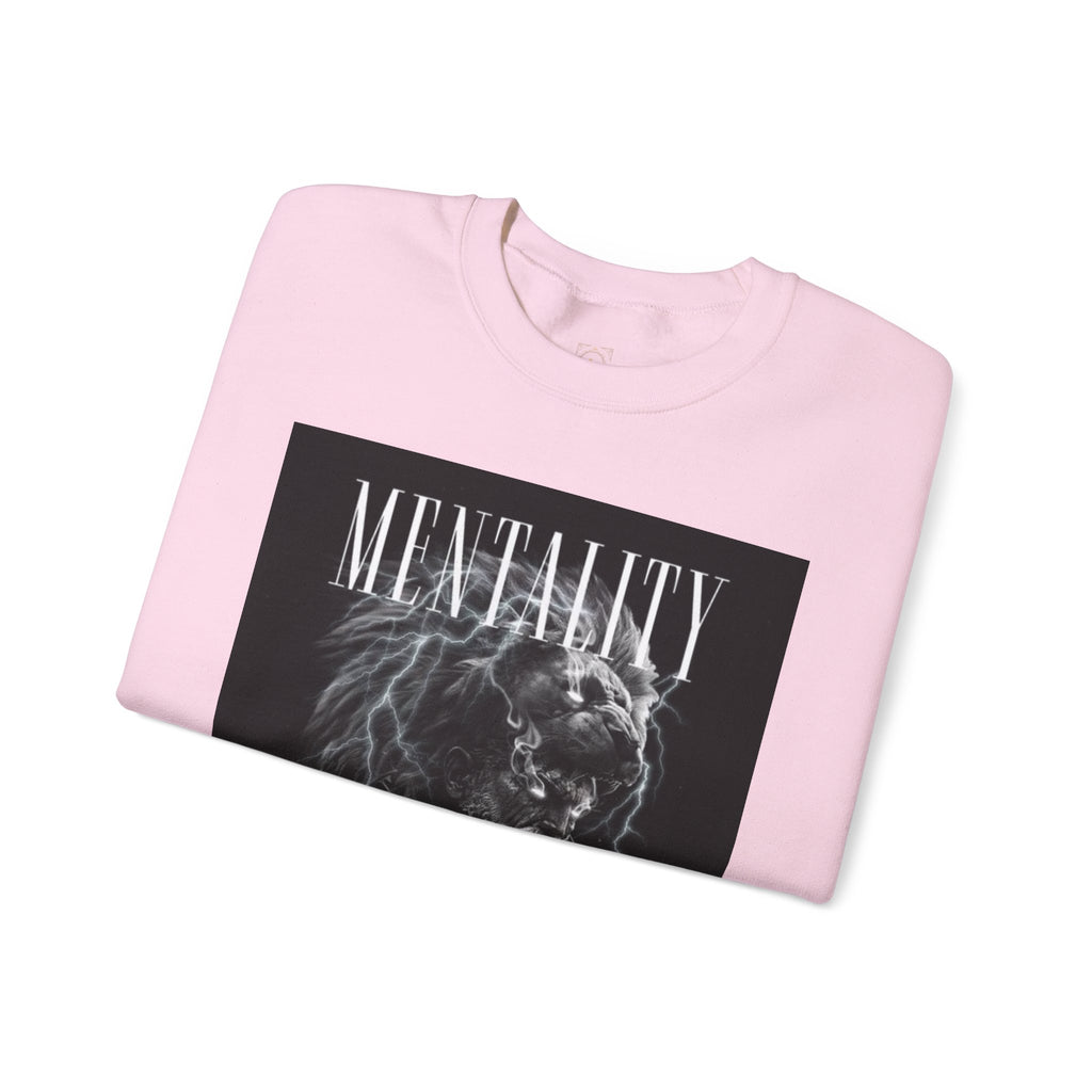 Crewneck Sweatshirt — 'MENTALITY' Lion Graphic | LEGACiESS Back Logo