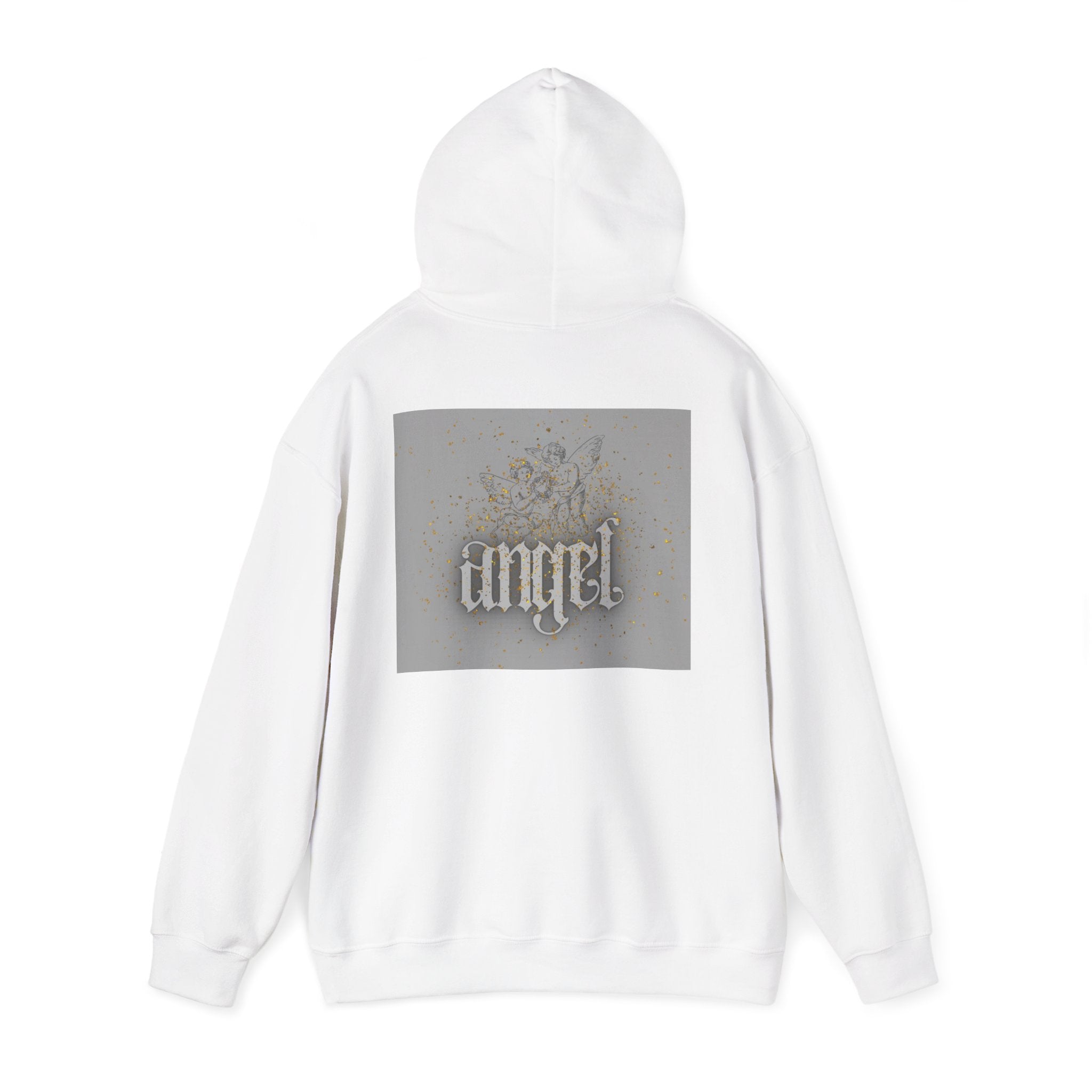 Angel Gothic Hoodie — White Graphic Hooded Sweatshirt