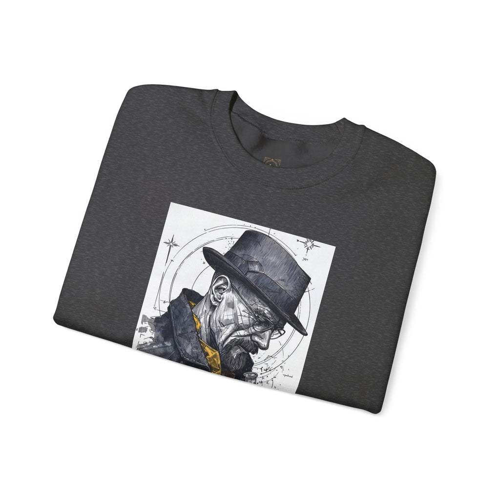 Crewneck Sweatshirt — Heisenberg Portrait with Blue Crystal Art