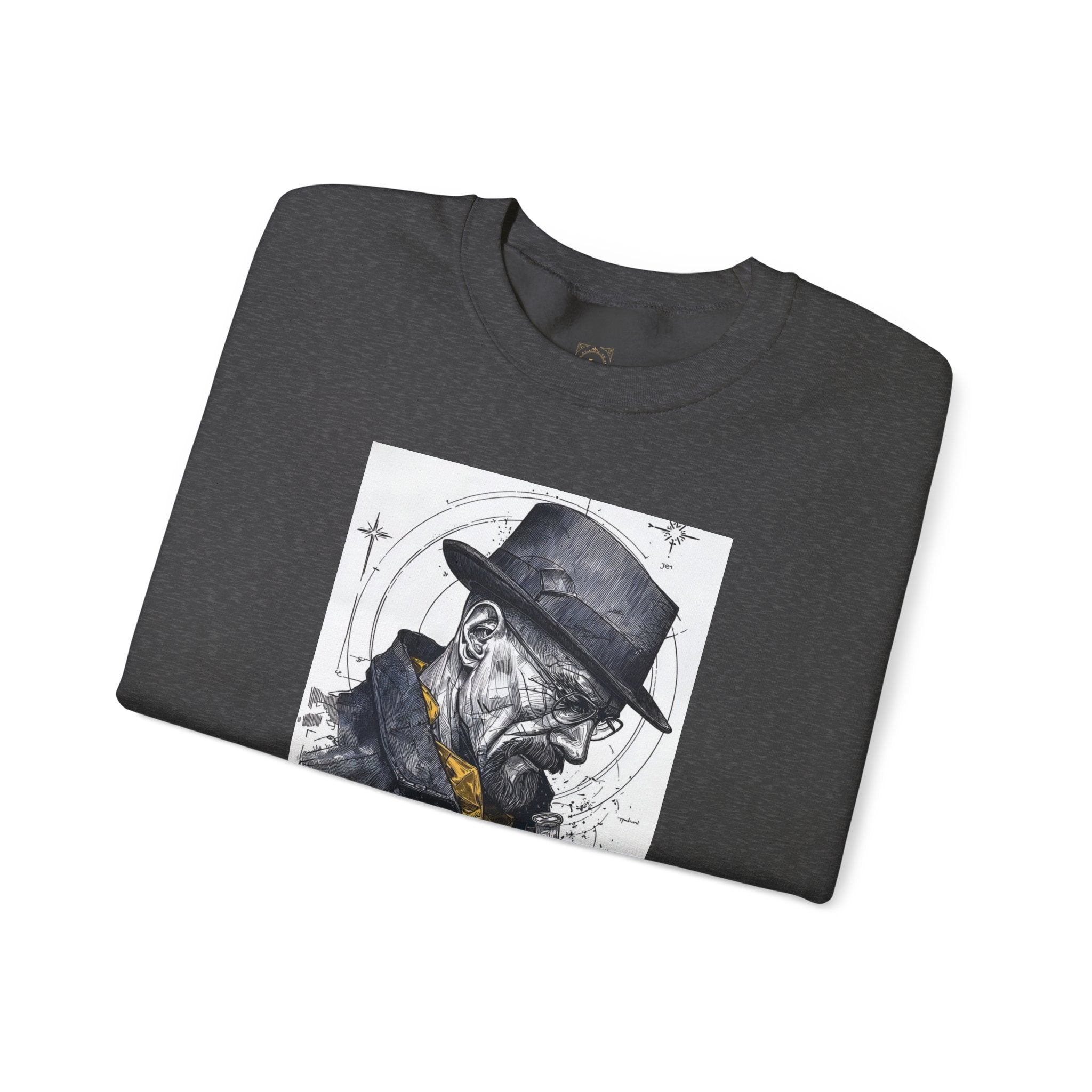 Crewneck Sweatshirt — Heisenberg Portrait with Blue Crystal Art