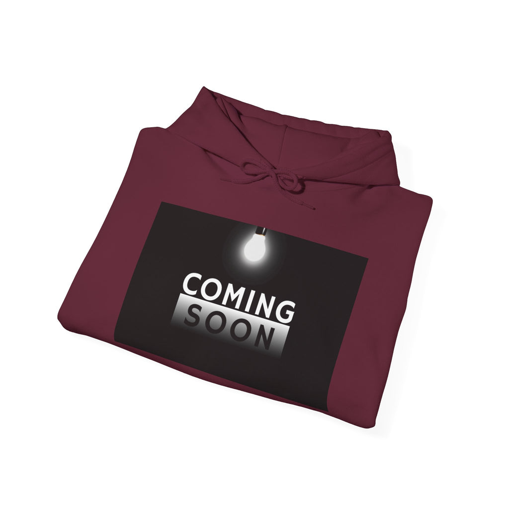 Coming Soon Hoodie - Minimal Neon Sign Pullover