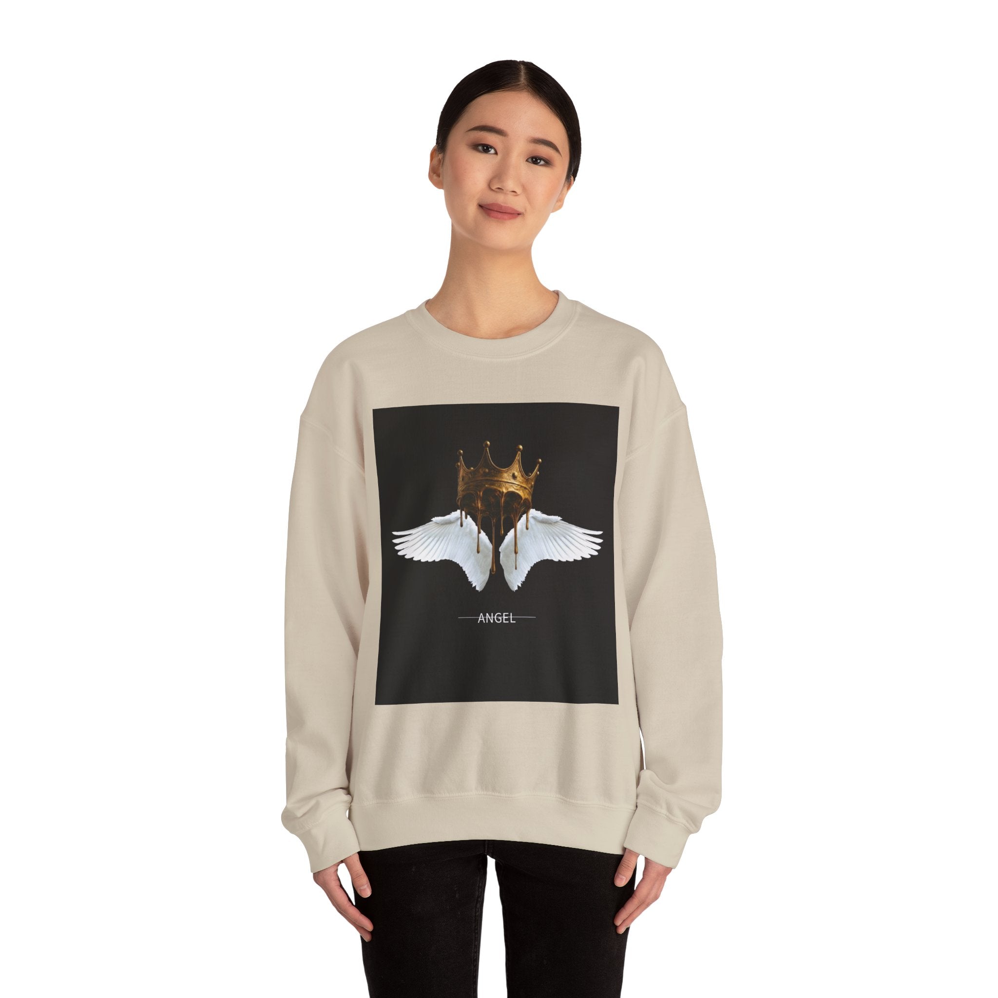 Angel Wings & Dripping Crown Crewneck Sweatshirt