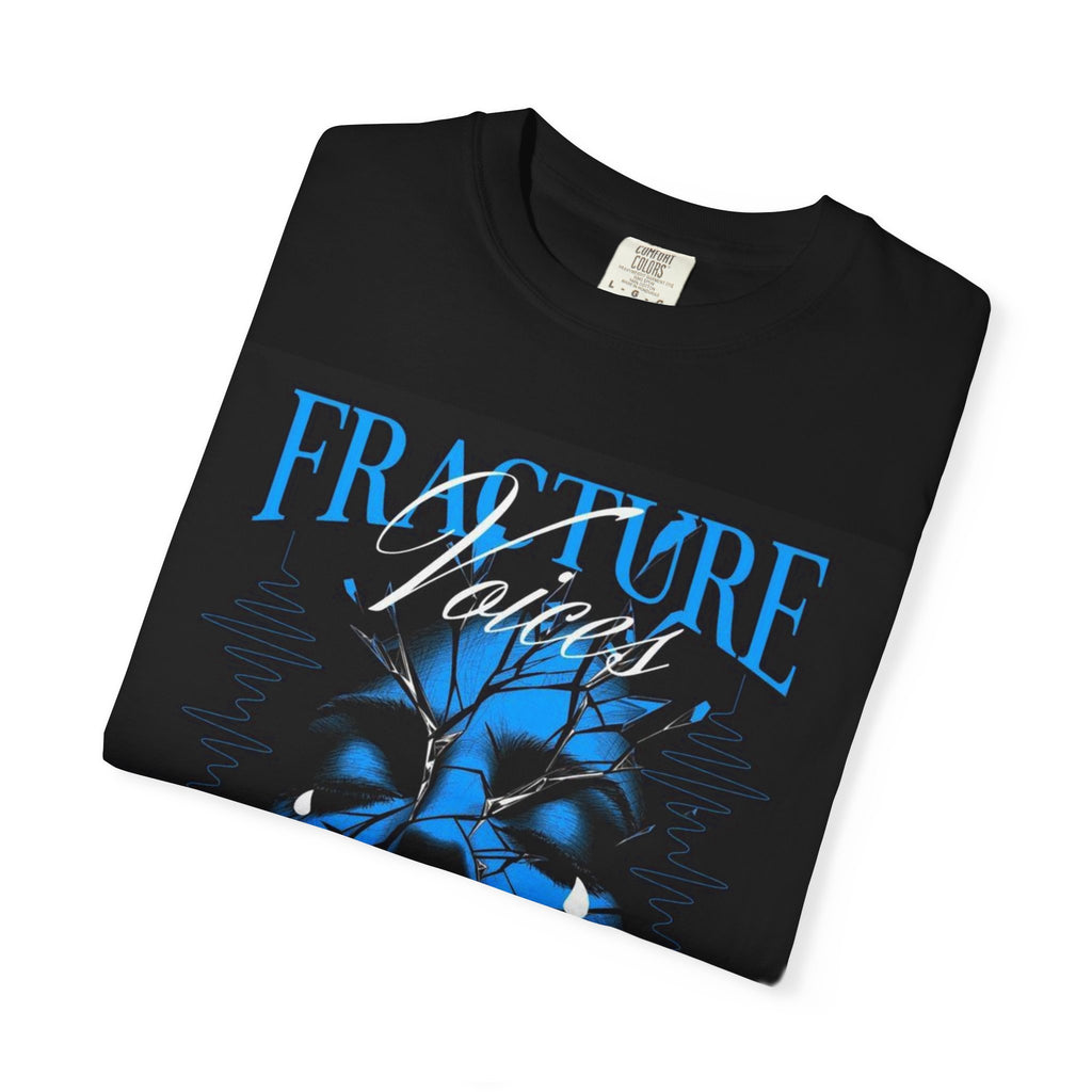 Graphic T-Shirt — "Fracture Voices" Blue Face Design (Back "Legaciess" Logo)