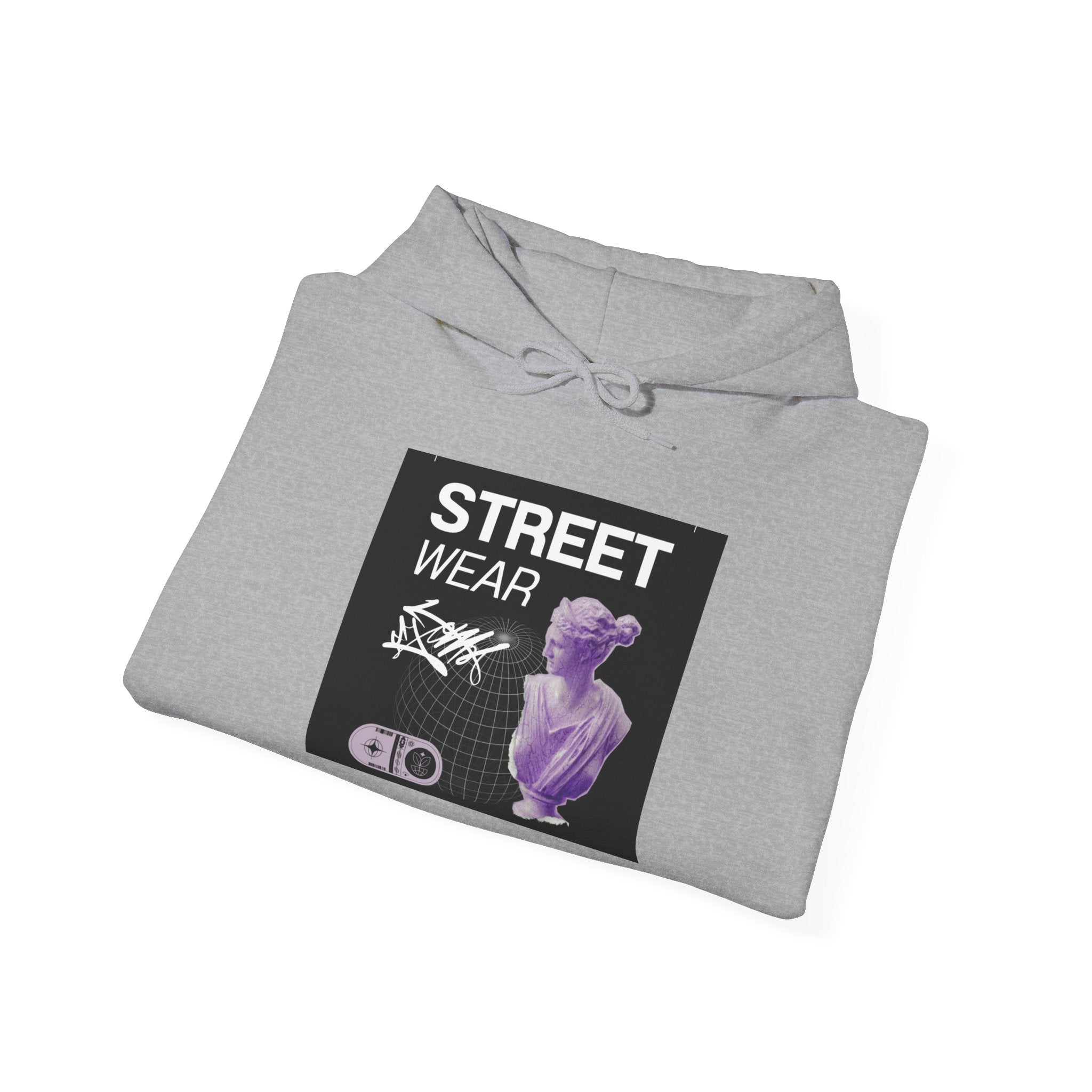 Streetwear Hoodie — 'STREET WEAR' Vaporwave Statue Graphic Pullover