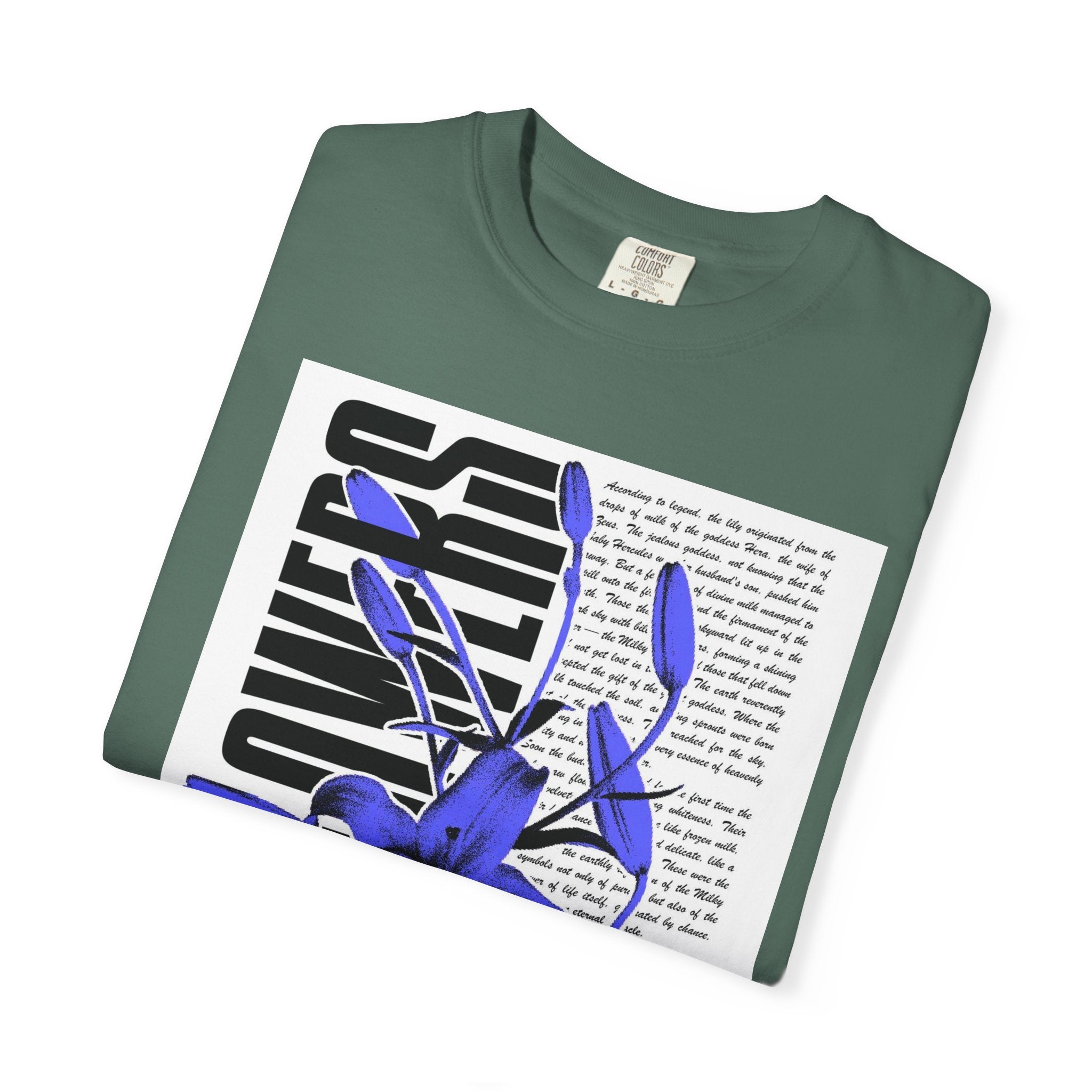Floral Legacy Graphic T-Shirt — Bold Blue Orchid Design
