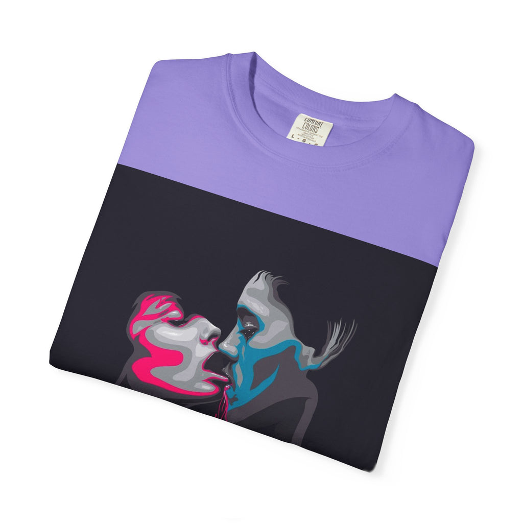 Abstract Neon Kiss T-Shirt — 'Legaciess' Back Logo Graphic Tee